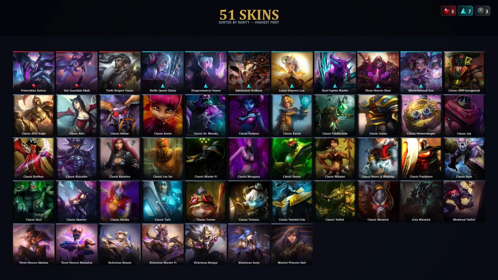 [LoL] | EUW | Level 57 | Diamond IV | 86 Champions | 51 Skins