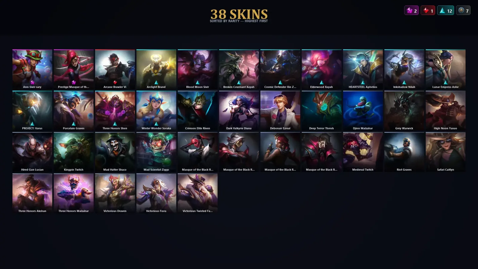 [LoL] | TR | Level 133 | Gold III | 155 Champions | 38 Skins — LoL account