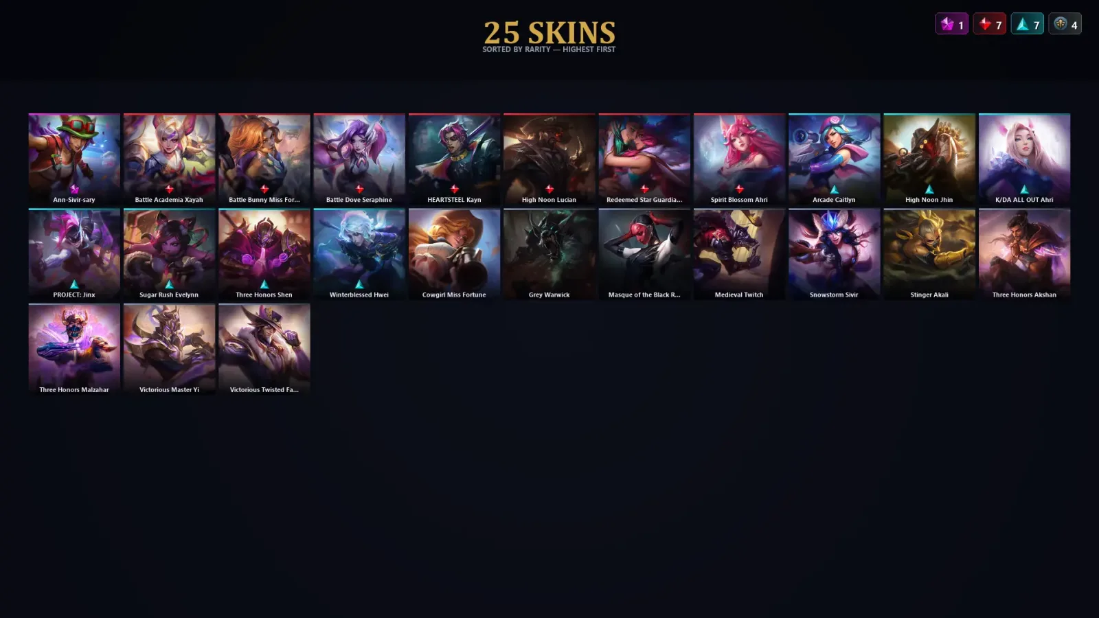 [LoL] | TR | Level 80 | Diamond IV | 50 Champions | 25 Skins — LoL account