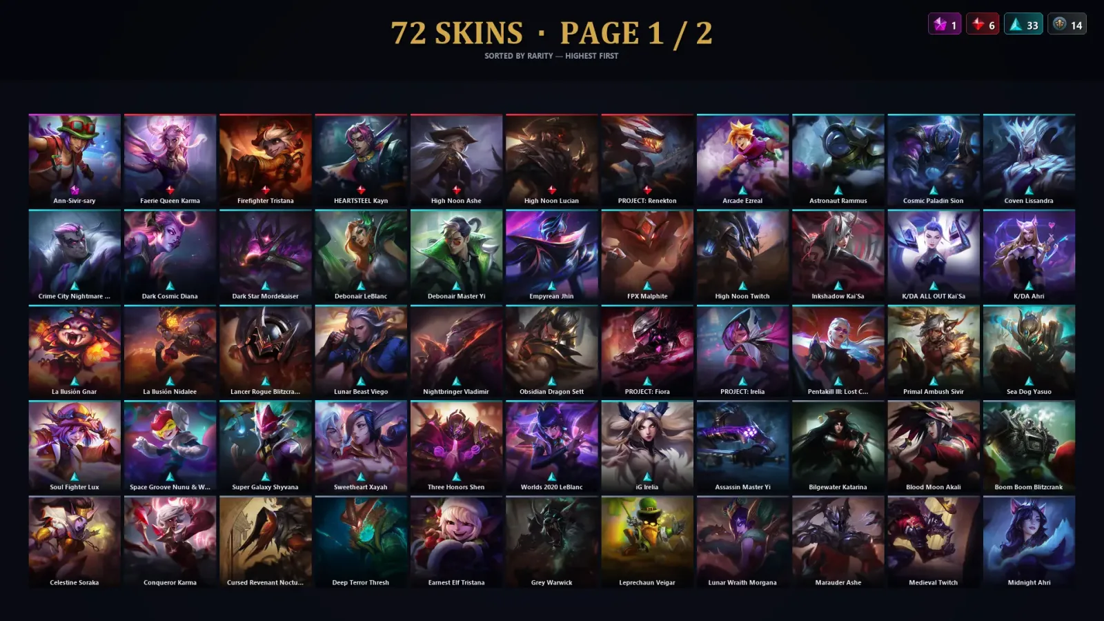 [LoL] | TR | Level 192 | Platinum II | 139 Champions | 72 Skins | 140,722 BE — LoL account