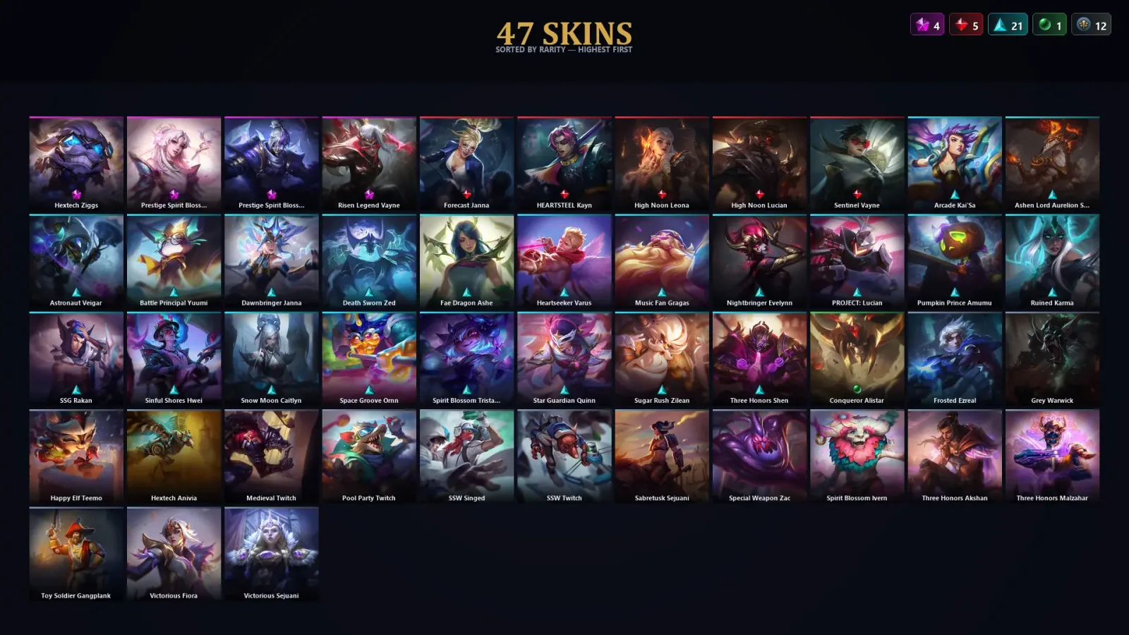 [LoL] | TR | Level 71 | Gold III | 88 Champions | 47 Skins