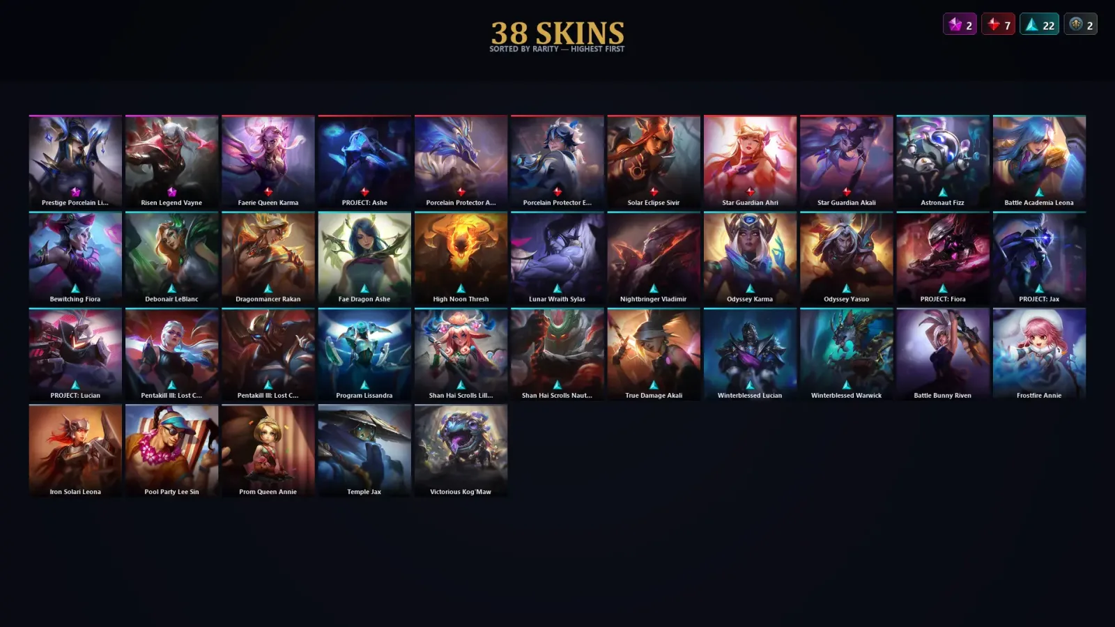 [LoL] | TR | Level 83 | Platinum III | 71 Champions | 38 Skins — LoL account