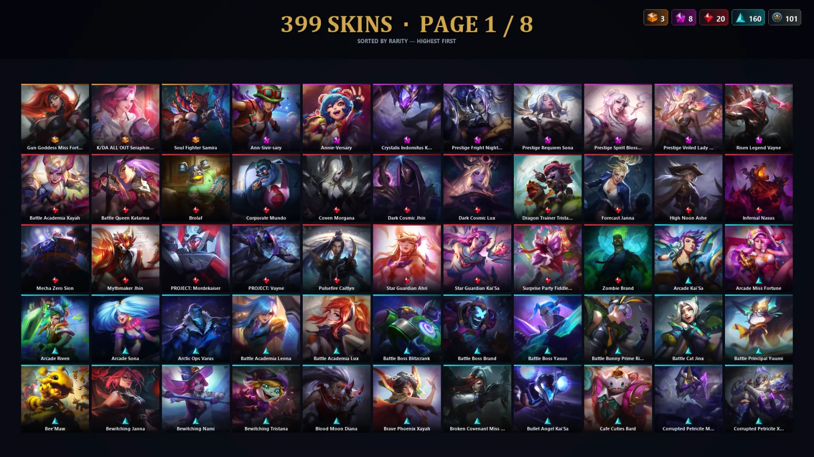 [LoL] | EUW | Level 500 | 172 Champions | 399 Skins | 246,041 BE