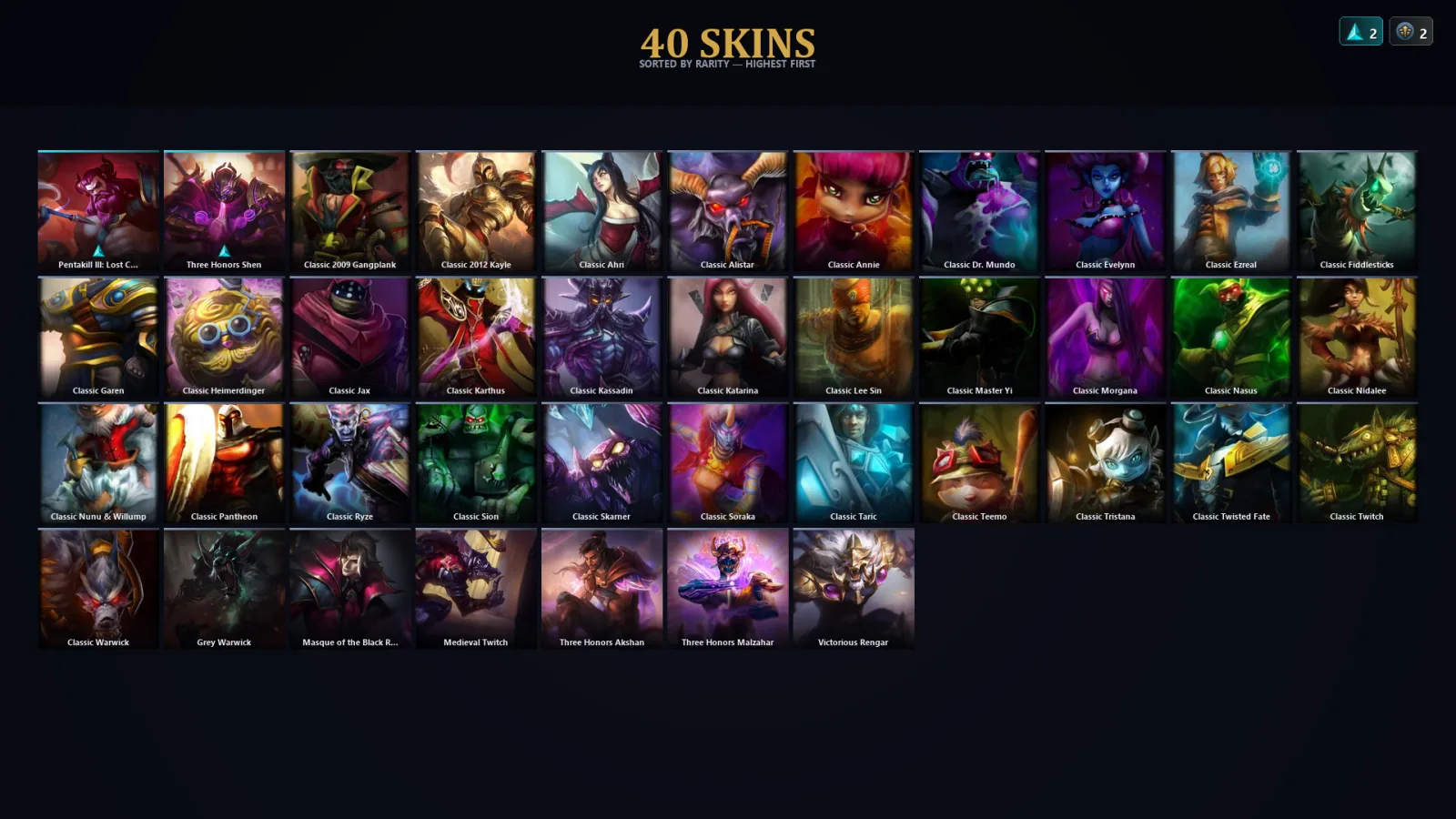 [LoL] | EUW | Level 36 | Platinum II | 43 Champions | 40 Skins | 13,680 BE