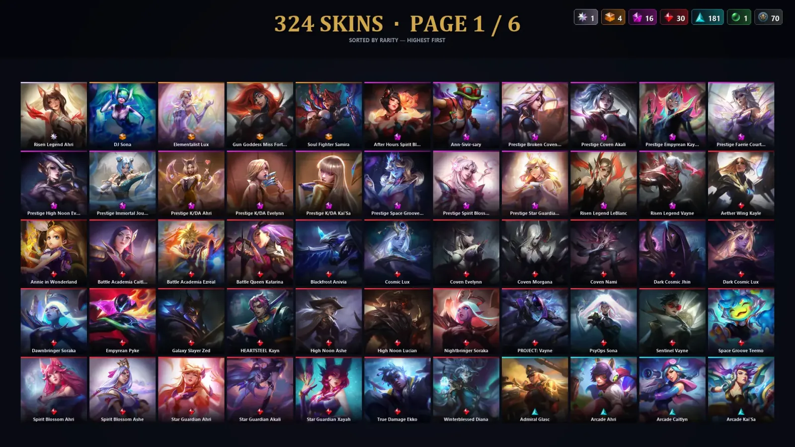 [LoL] | TR | Level 500 | 155 Champions | 324 Skins — LoL account