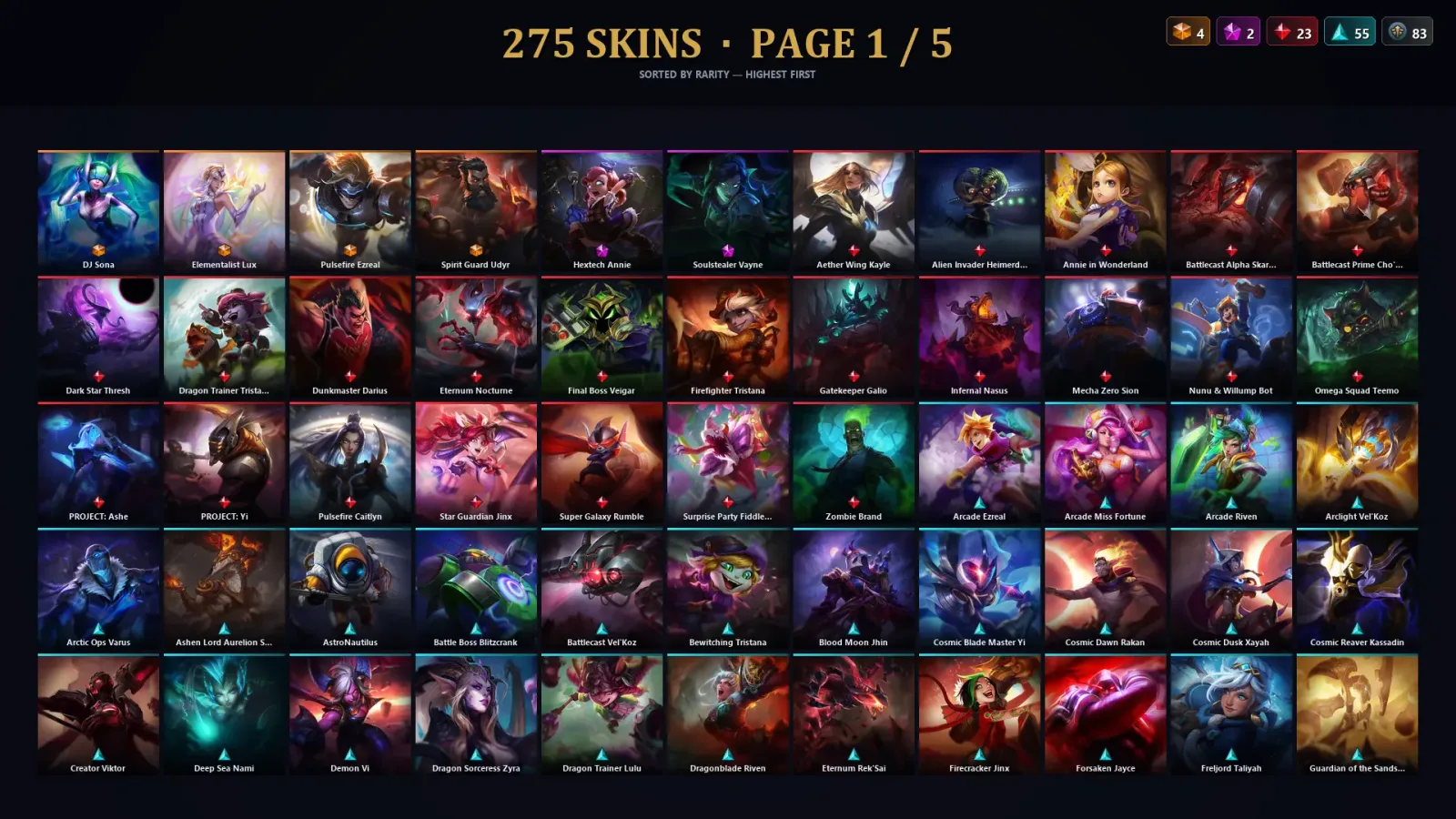 [LoL] | EUW | Level 32 | 142 Champions | 275 Skins — LoL account