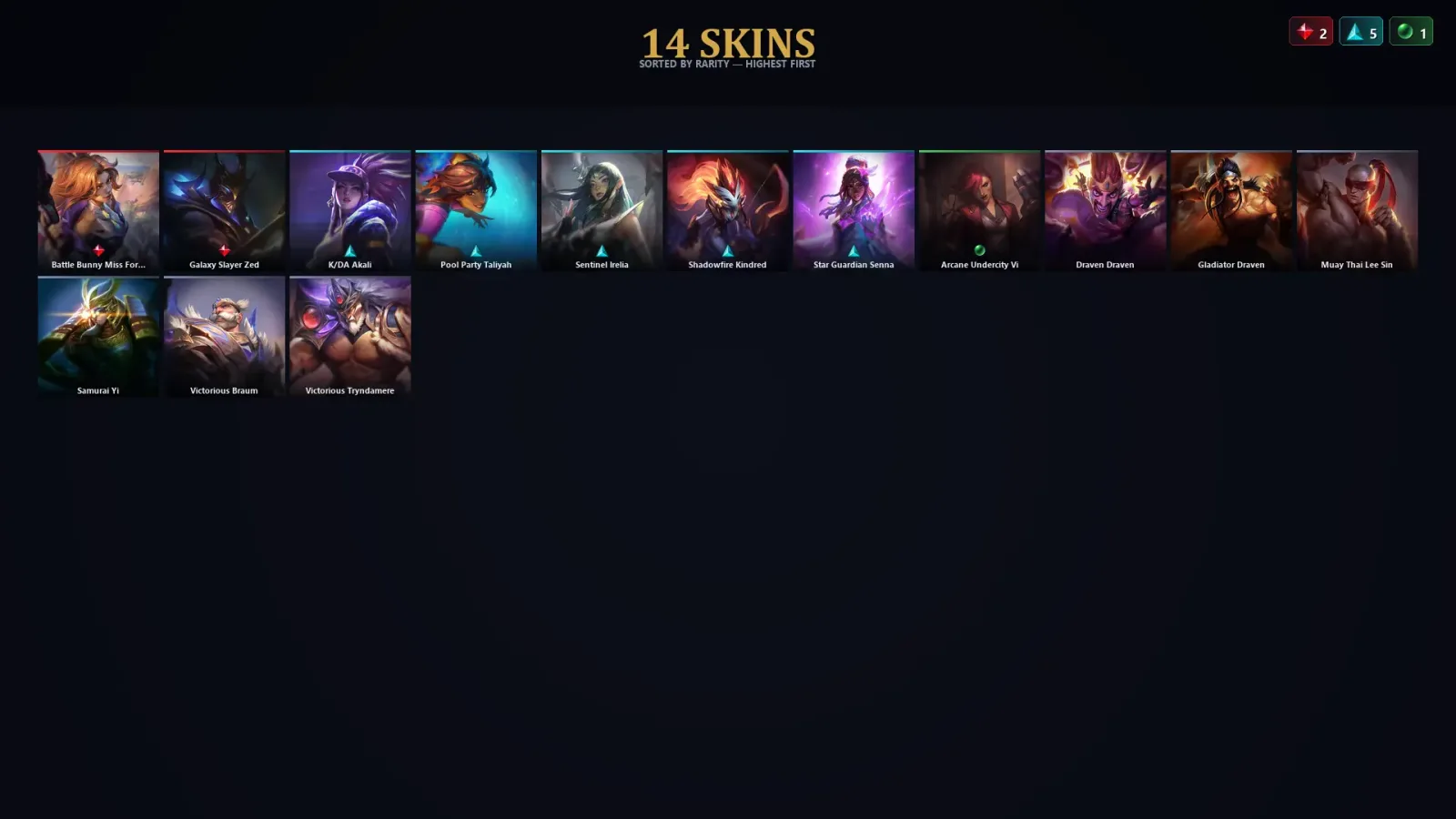 [LoL] | TR | Level 50 | Gold III | 60 Champions | 14 Skins | 13,641 BE — LoL account
