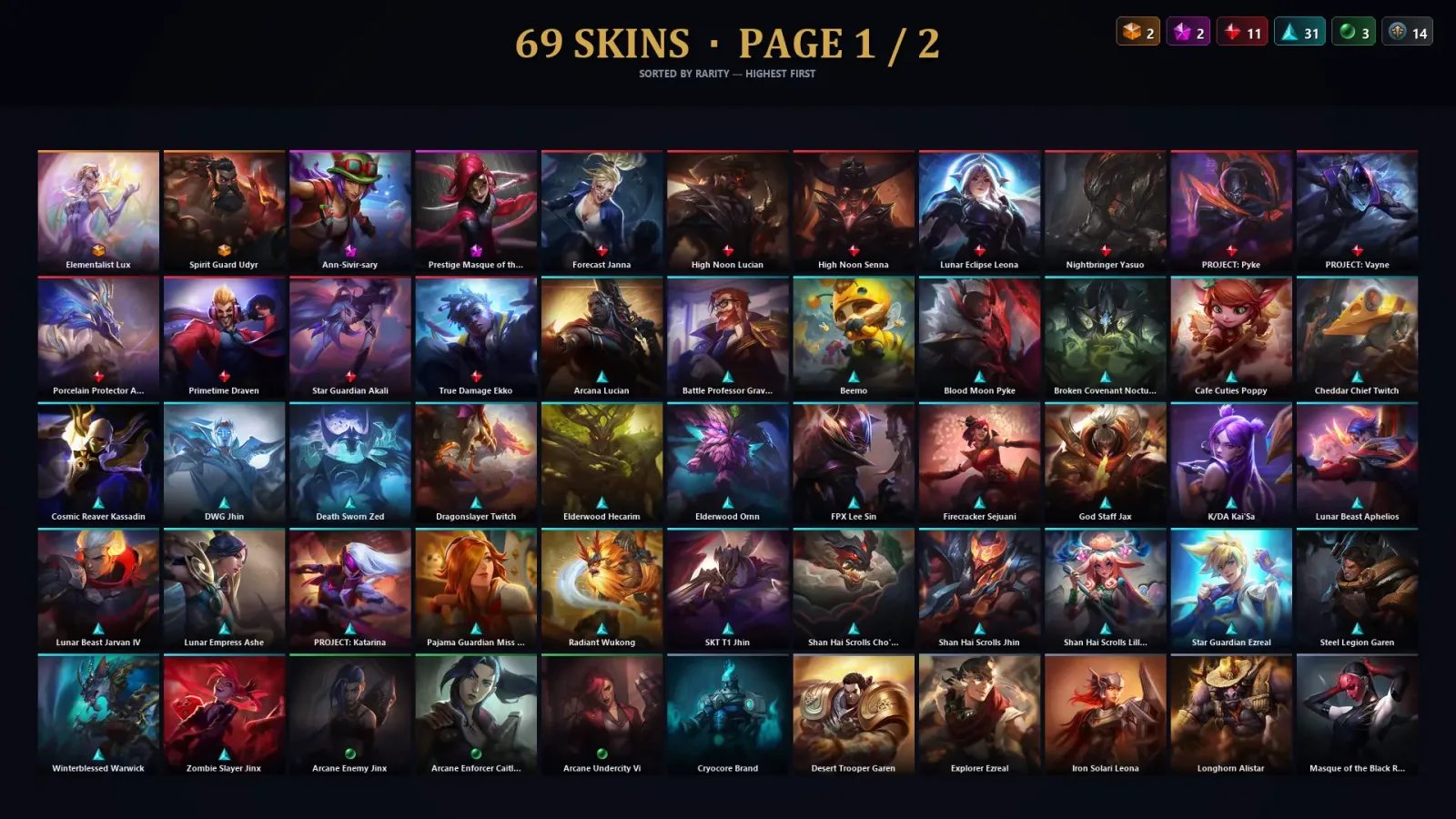 [LoL] | TR | Level 133 | Silver I | 101 Champions | 69 Skins | 20,723 BE — LoL account