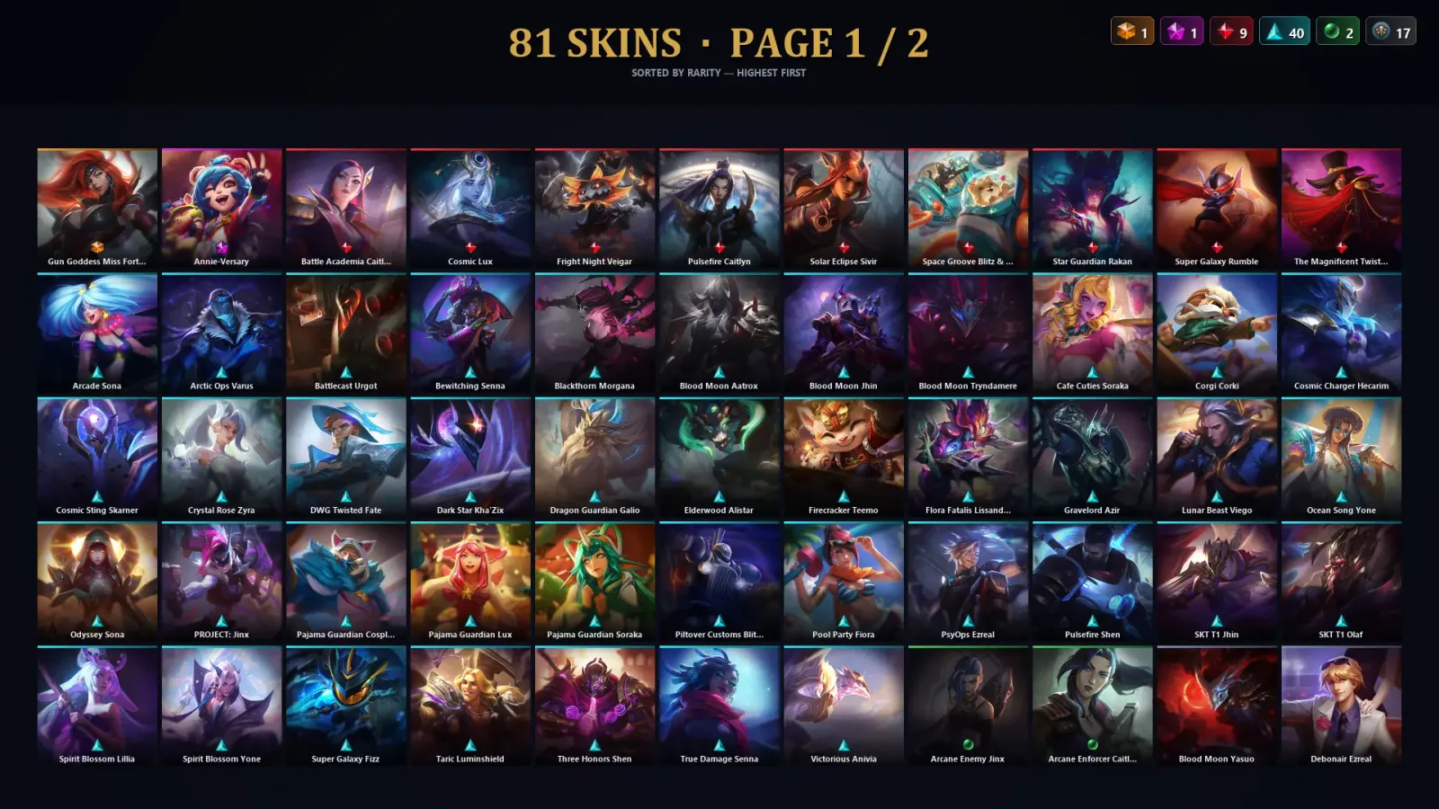 [LoL] | TR | Level 233 | Platinum I | 172 Champions | 81 Skins | 56,141 BE — LoL account