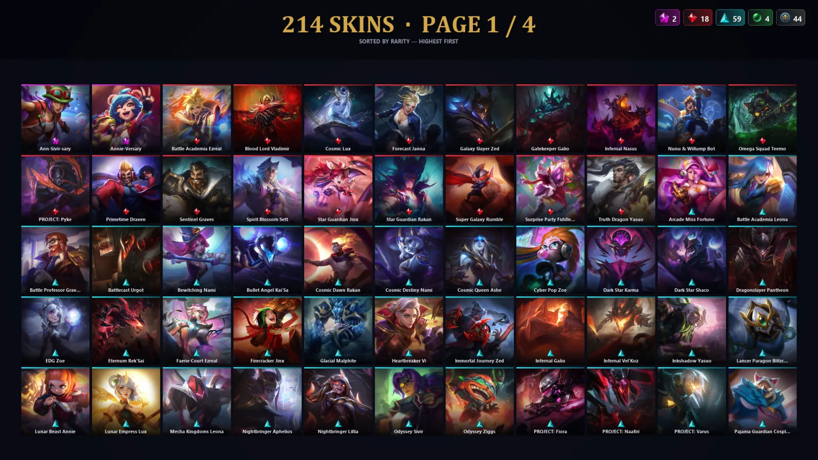 [LoL] | NA | Level 30 | 173 Champions | 214 Skins | 396,442 BE