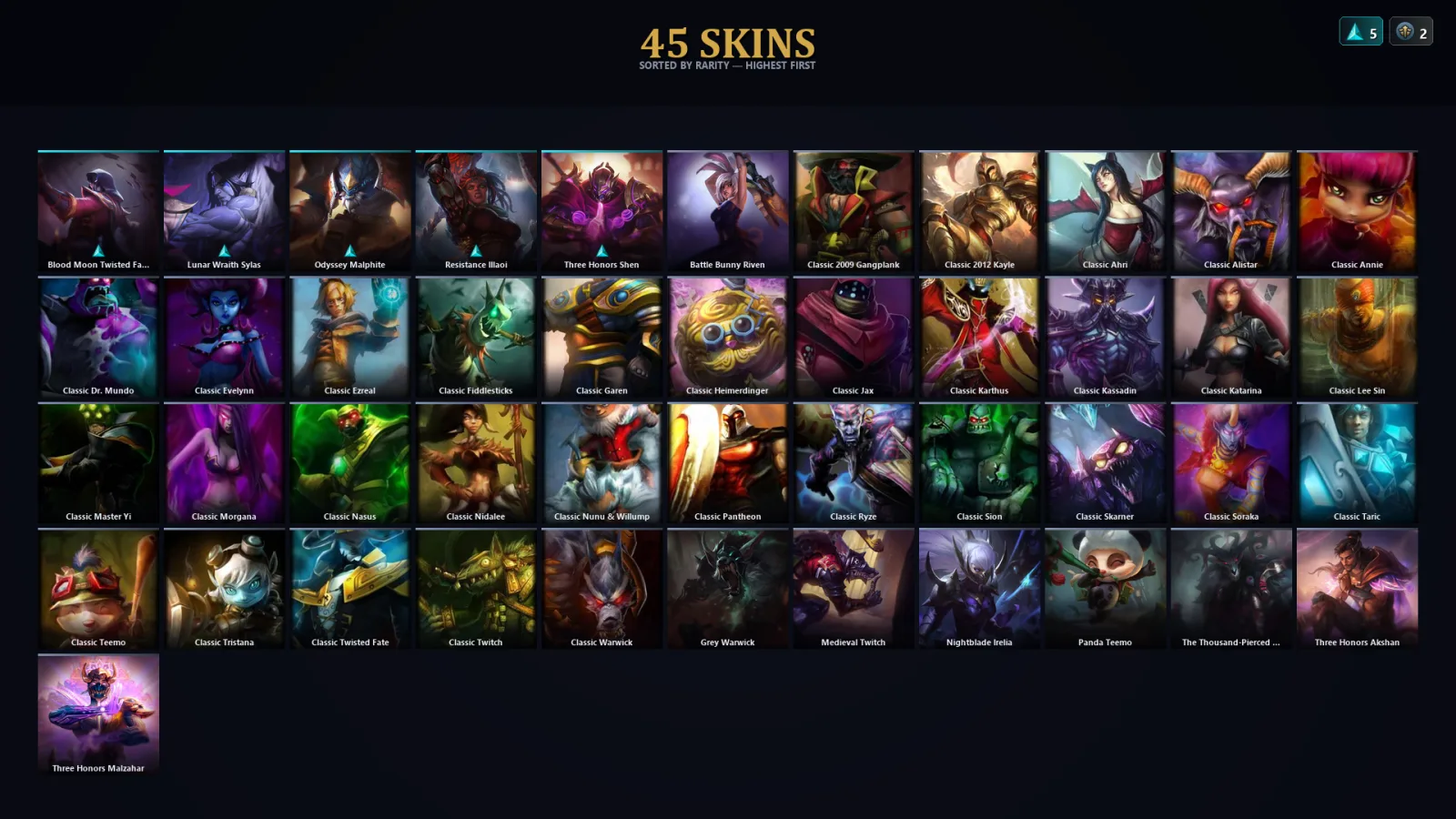 [LoL] | EUW | Level 38 | Platinum IV | 40 Champions | 45 Skins | 12,080 BE
