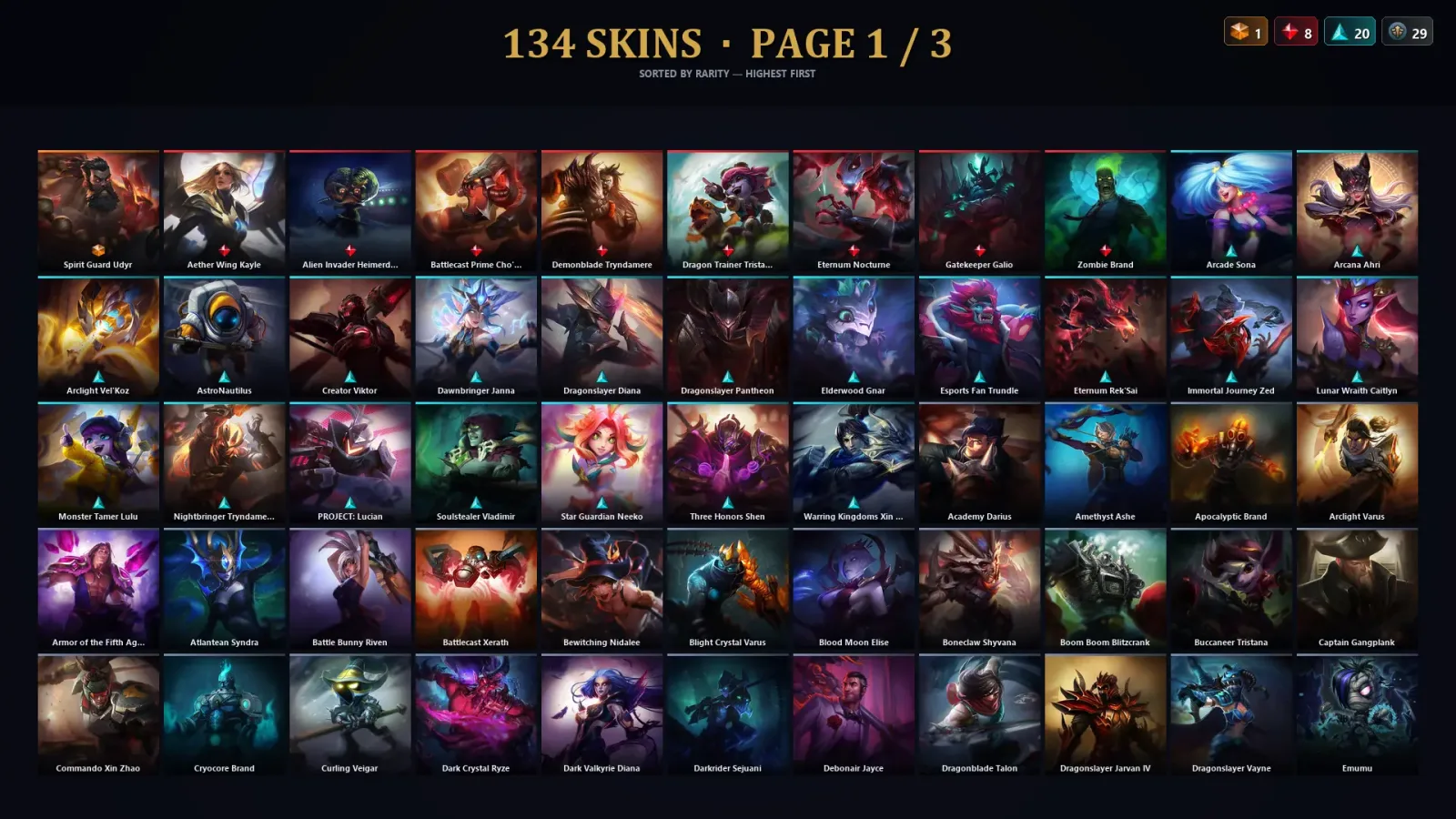 [LoL] | TR | Level 102 | Gold III | 165 Champions | 134 Skins | 71,643 BE — LoL account