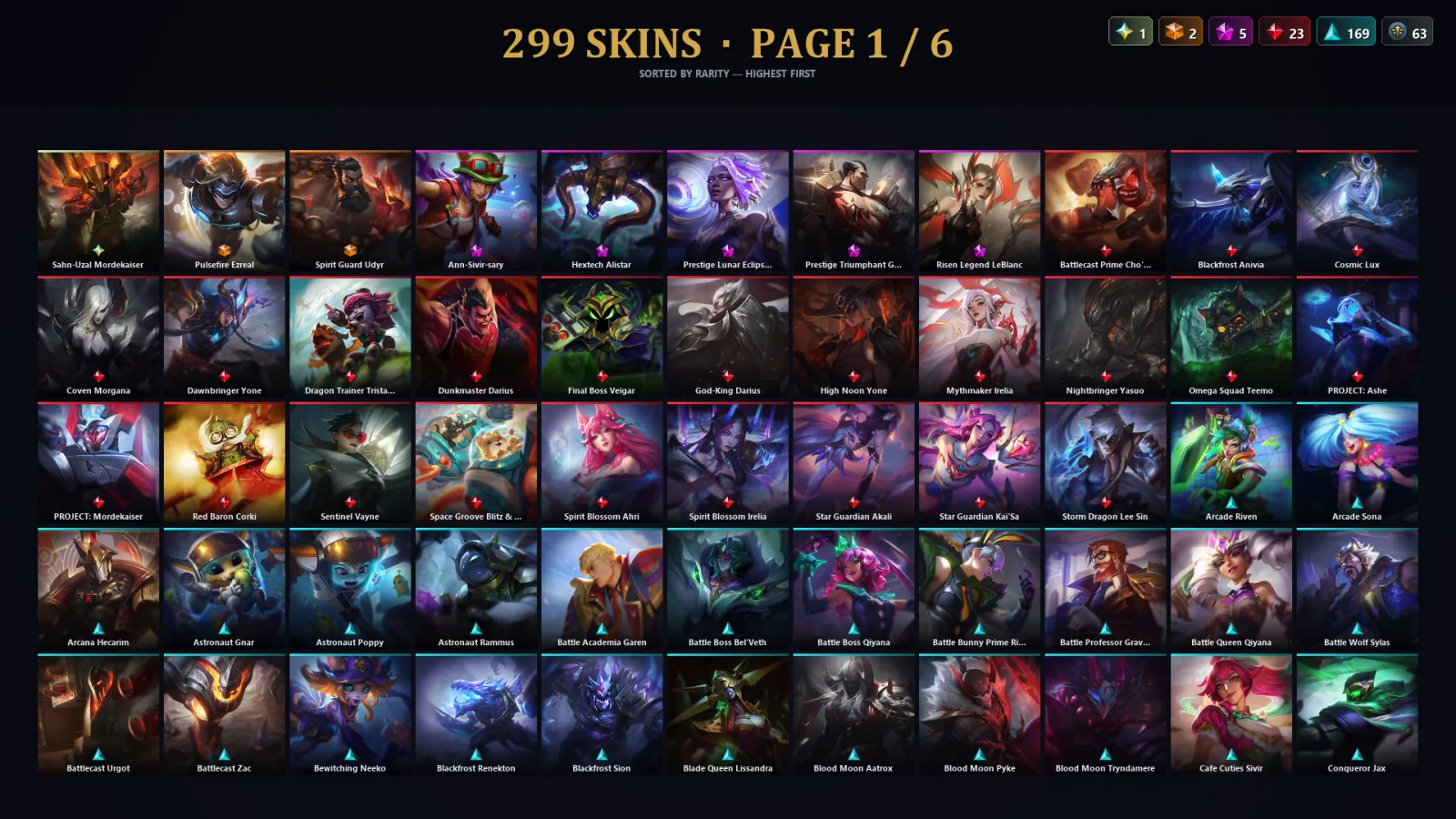 [LoL] | EUW | Level 491 | 173 Champions | 299 Skins | 40,267 BE