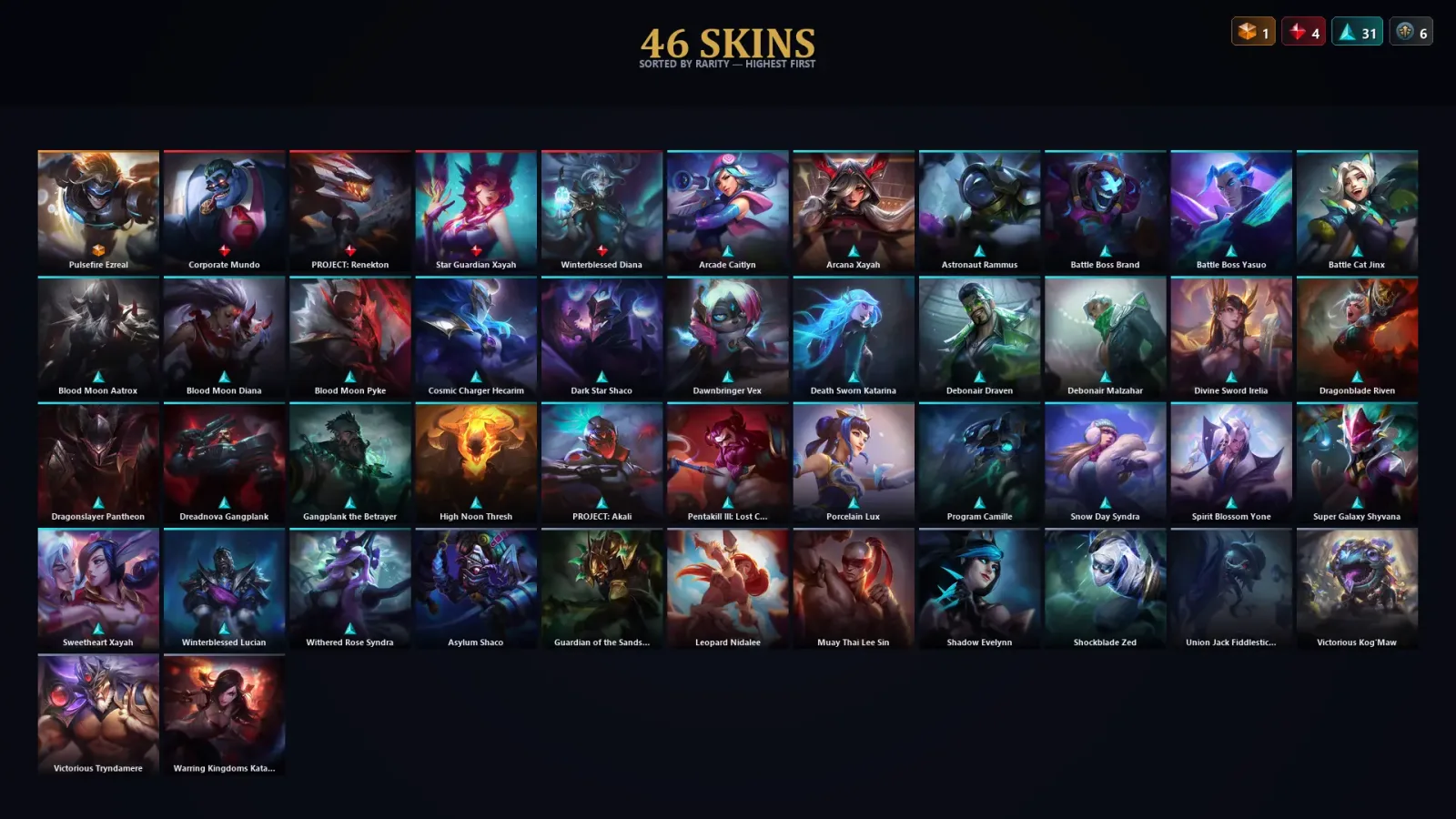 [LoL] | TR | Level 103 | 85 Champions | 46 Skins