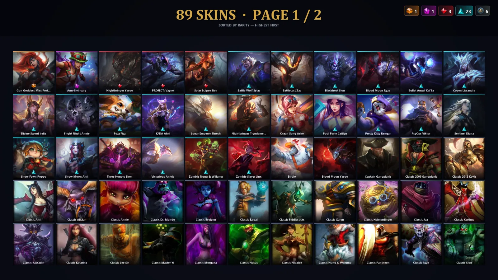 [LoL] | TR | Level 99 | Diamond IV | 108 Champions | 57 Skins | 20,916 BE