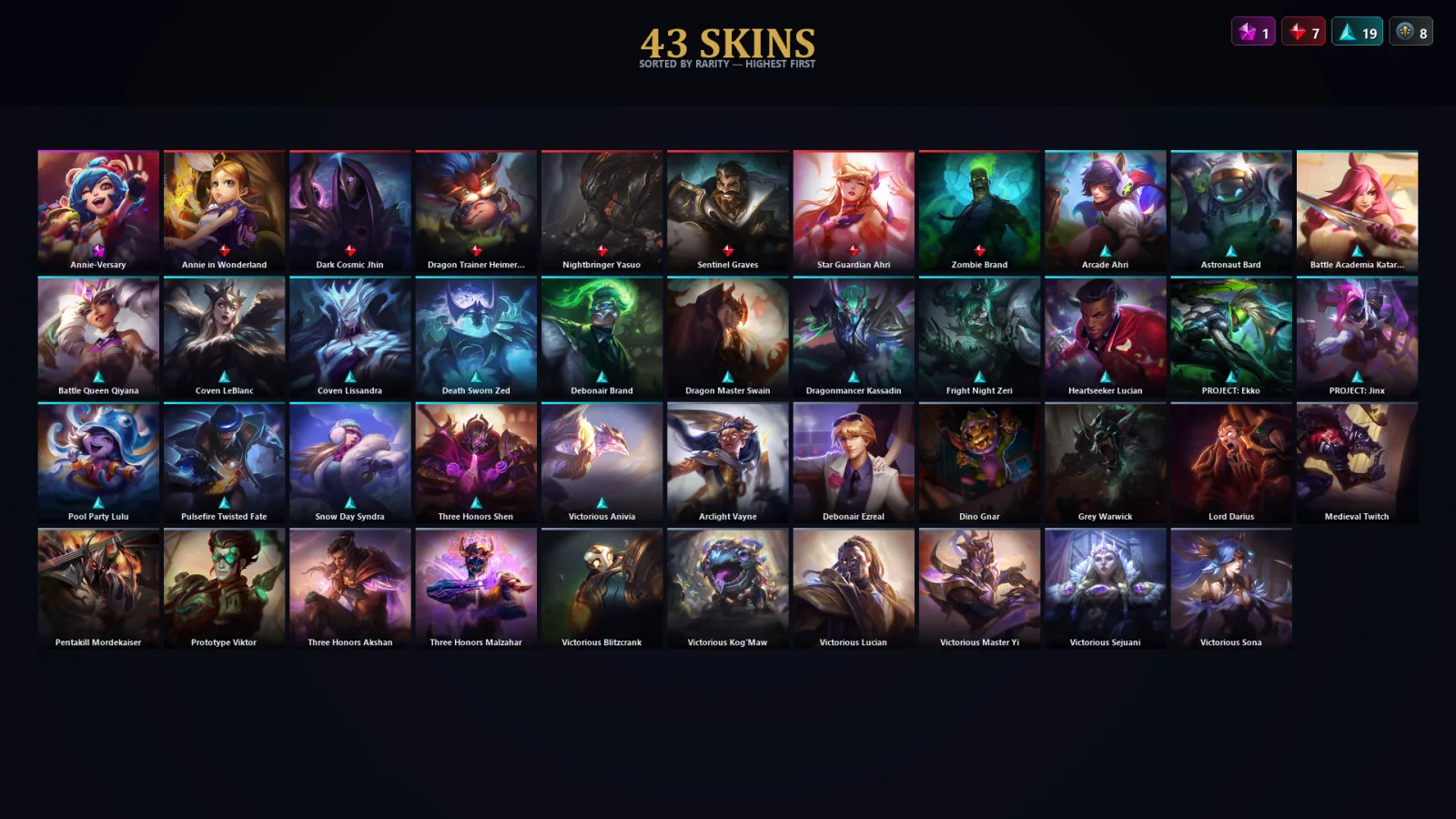 [LoL] | EUW | Level 30 | Master | 109 Champions | 43 Skins | 22,268 BE