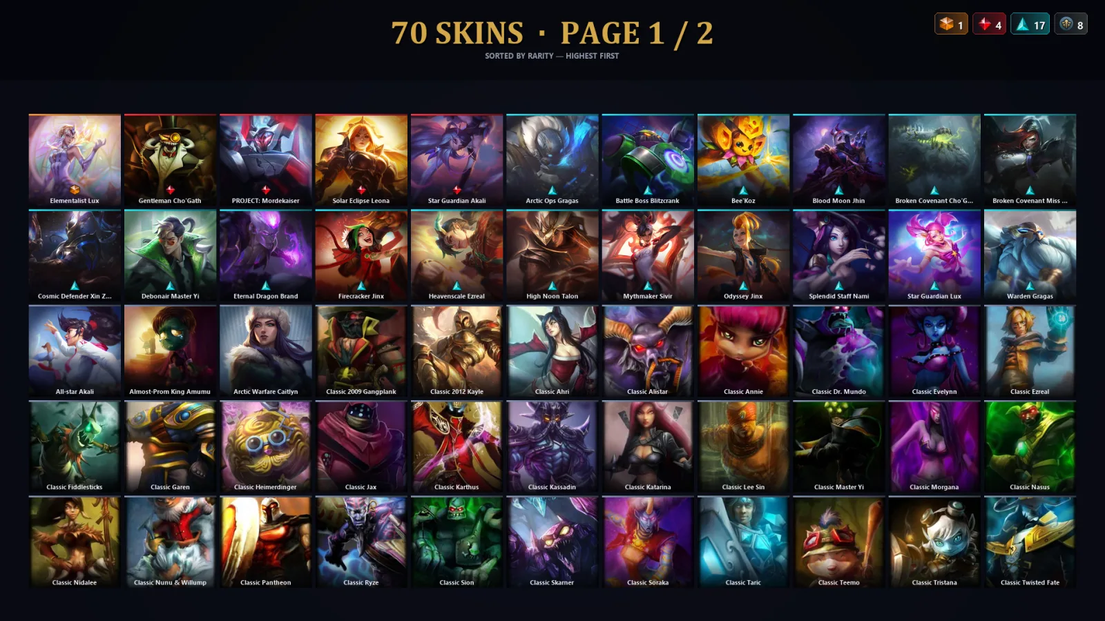 [LoL] | TR | Level 119 | Silver III | 146 Champions | 70 Skins