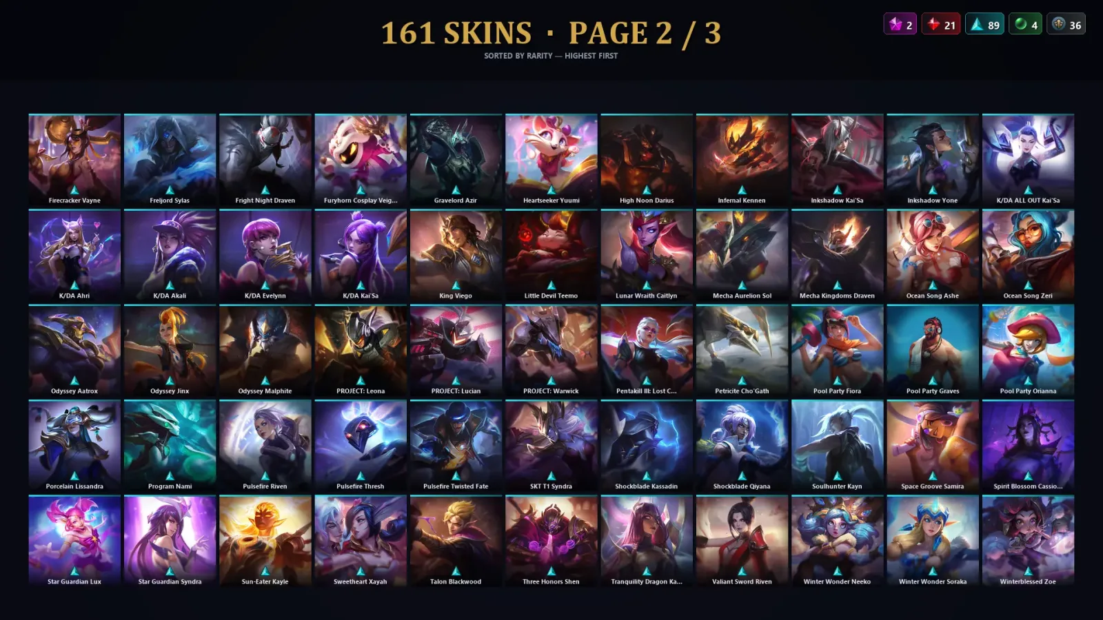 [LoL] | EUW | Level 246 | Emerald I | 172 Champions | 161 Skins | 54,890 BE — LoL account