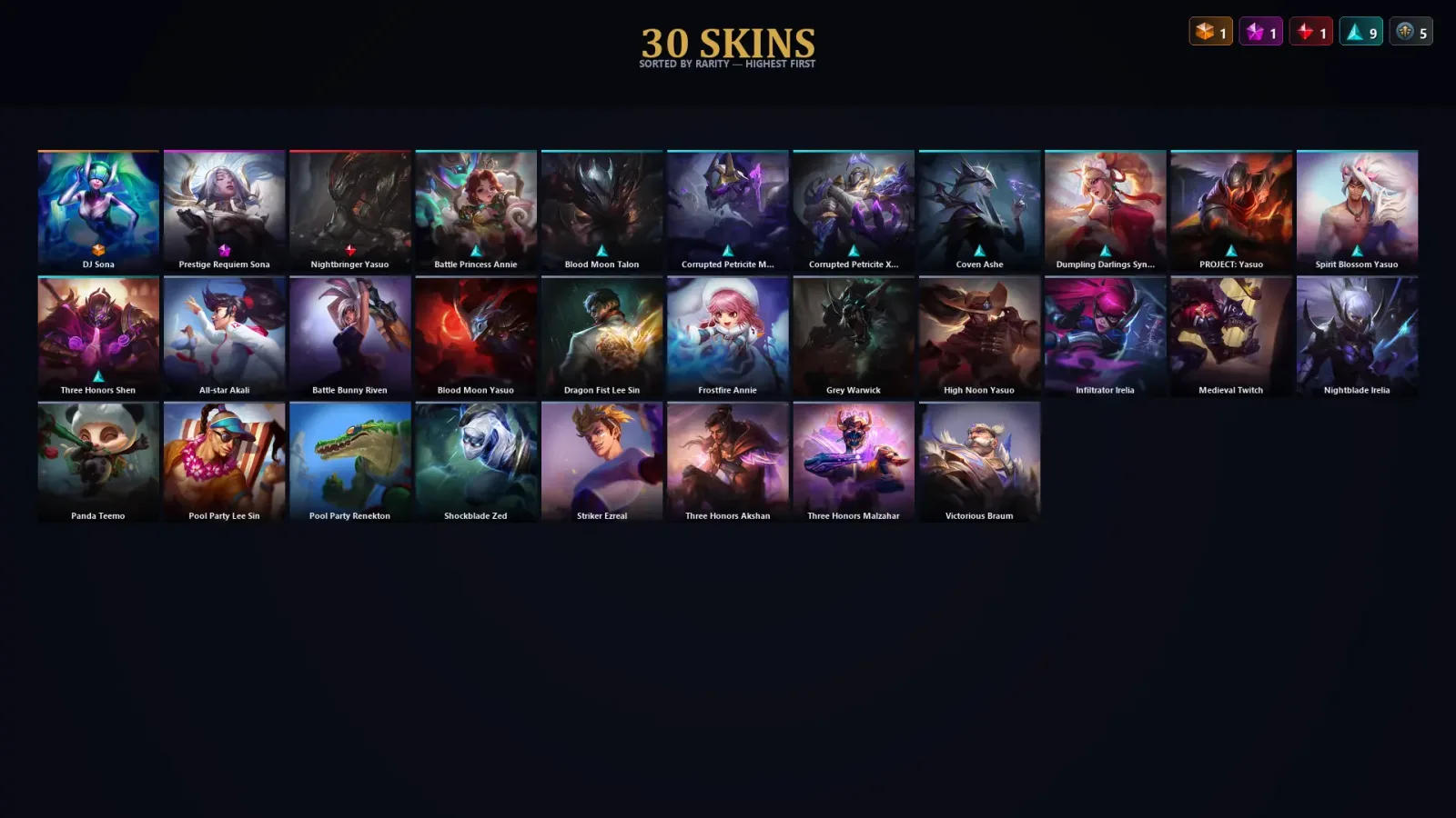 [LoL] | TR | Level 51 | Emerald III | 57 Champions | 30 Skins — LoL account