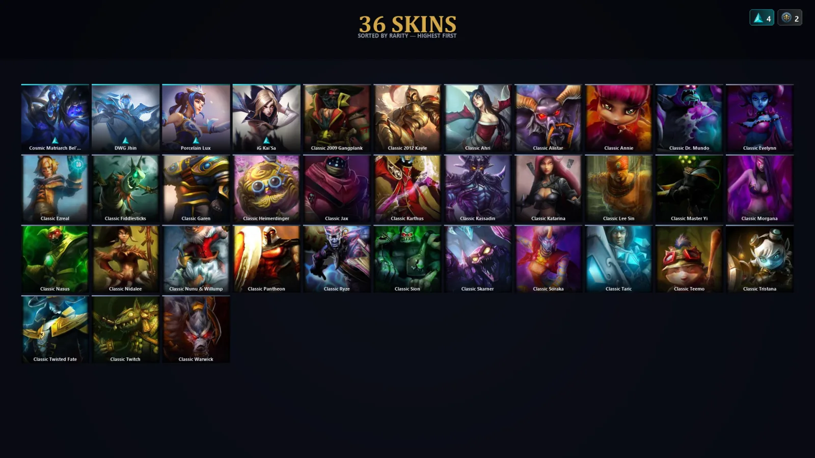 [LoL] | EUW | Level 35 | Iron I | 28 Champions | 36 Skins
