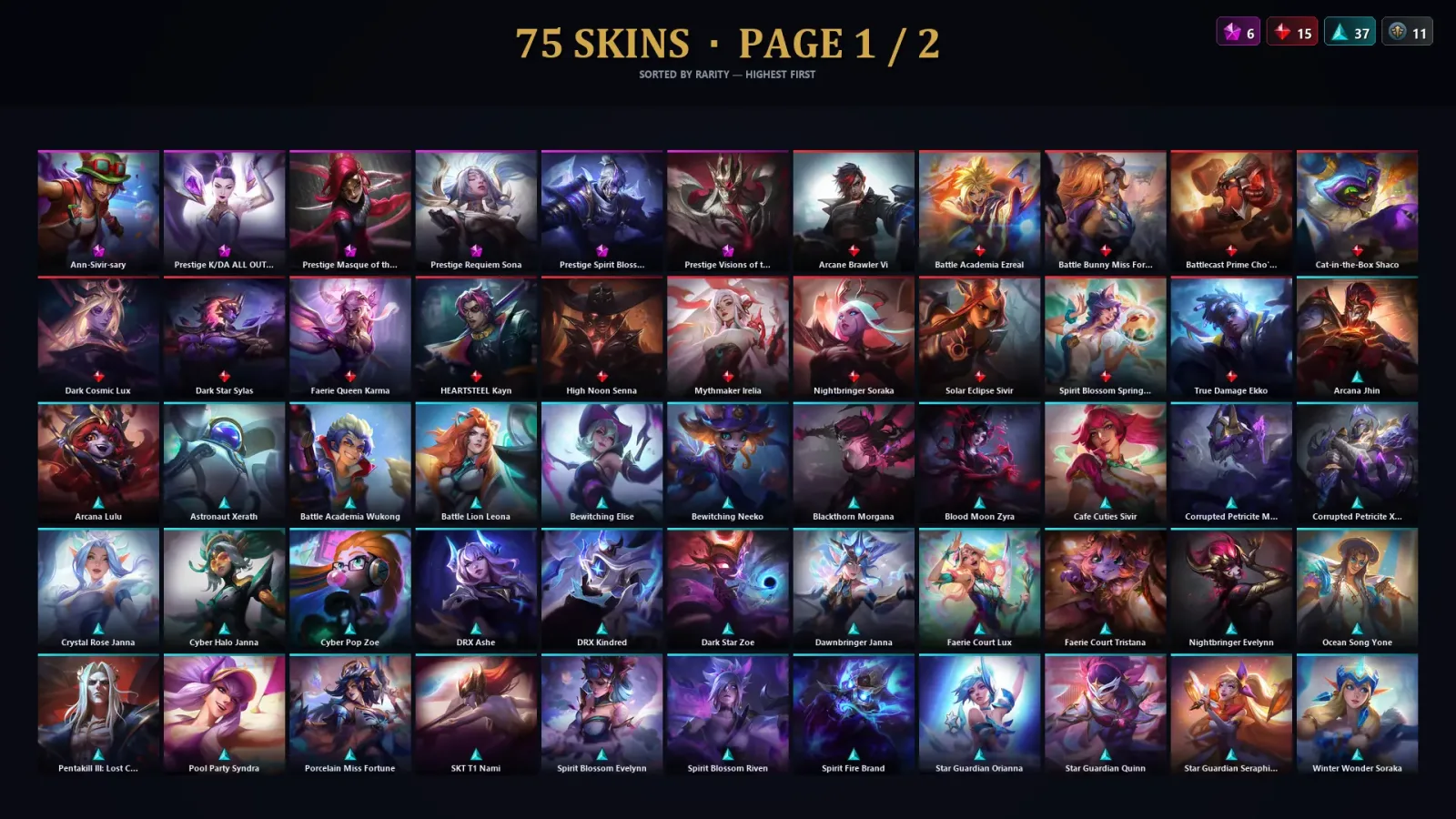 [LoL] | TR | Level 118 | Gold III | 154 Champions | 75 Skins | 11,490 BE — LoL account