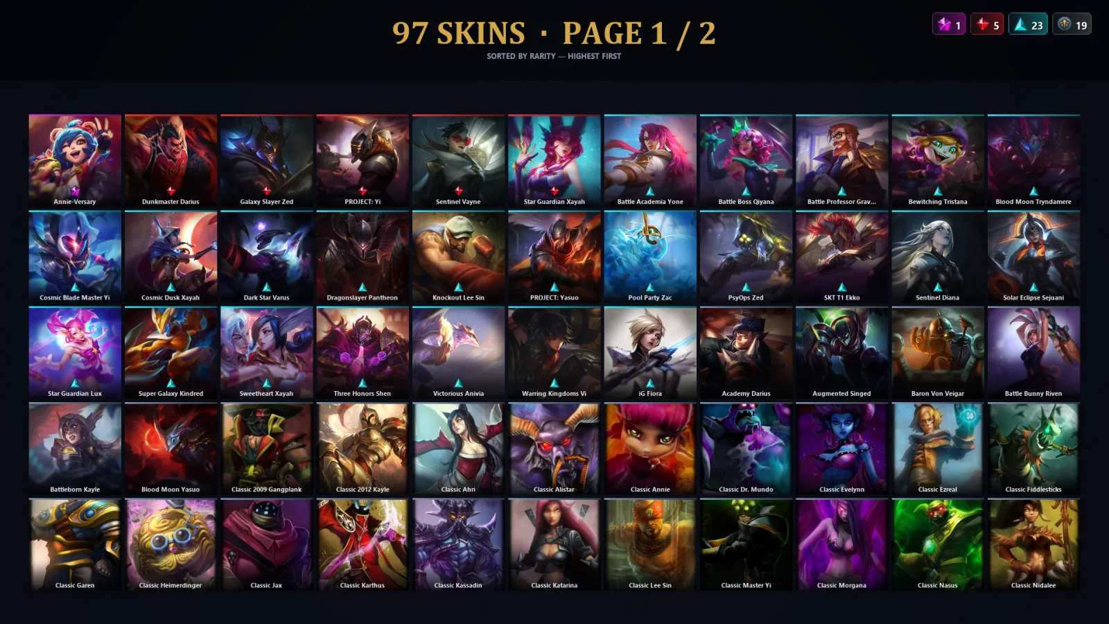 [LoL] | TR | Level 258 | Gold III | 93 Champions | 97 Skins | 91,179 BE