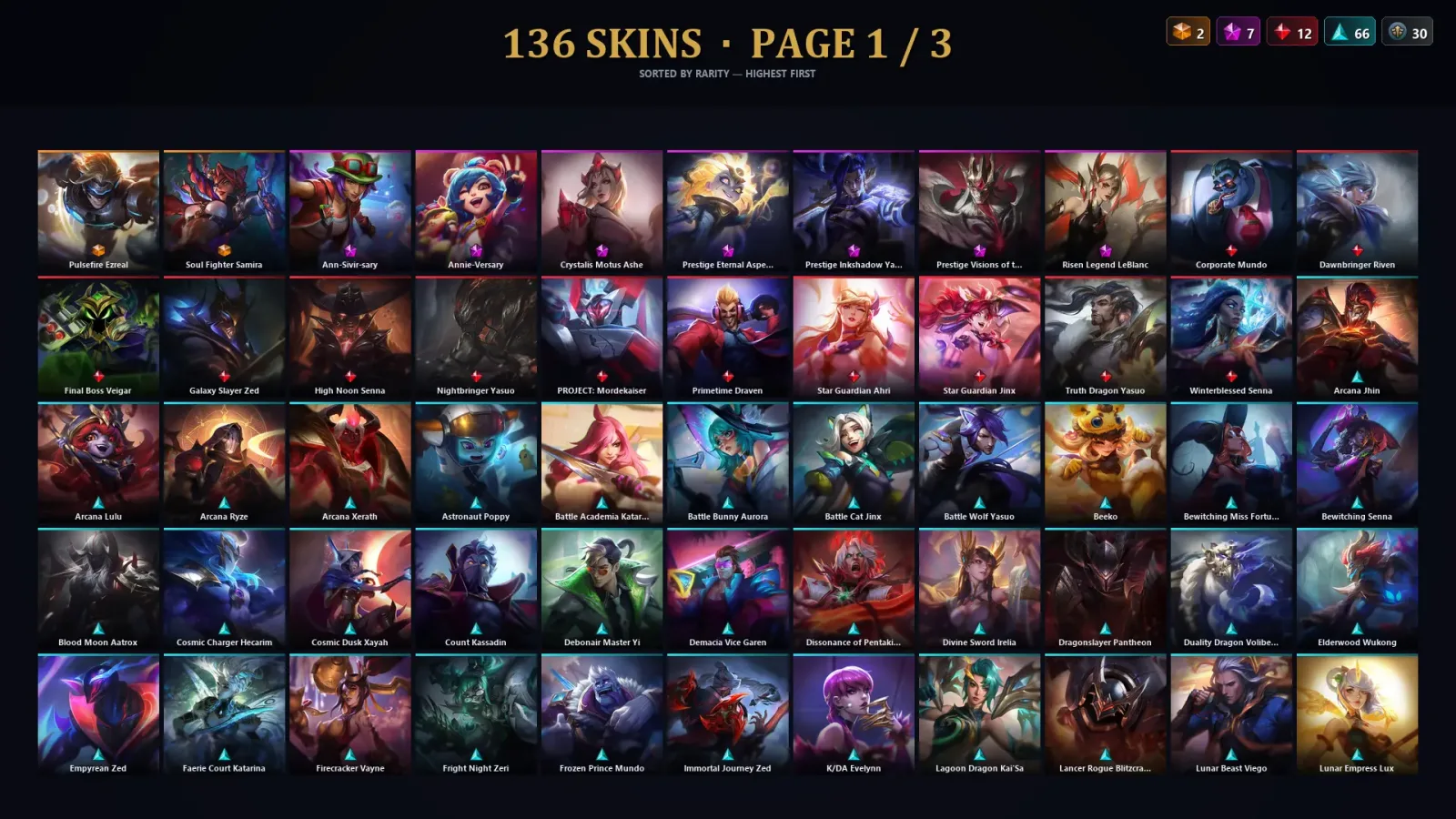 [LoL] | TR | Level 295 | Diamond IV | 172 Champions | 136 Skins | 24,496 BE — LoL account