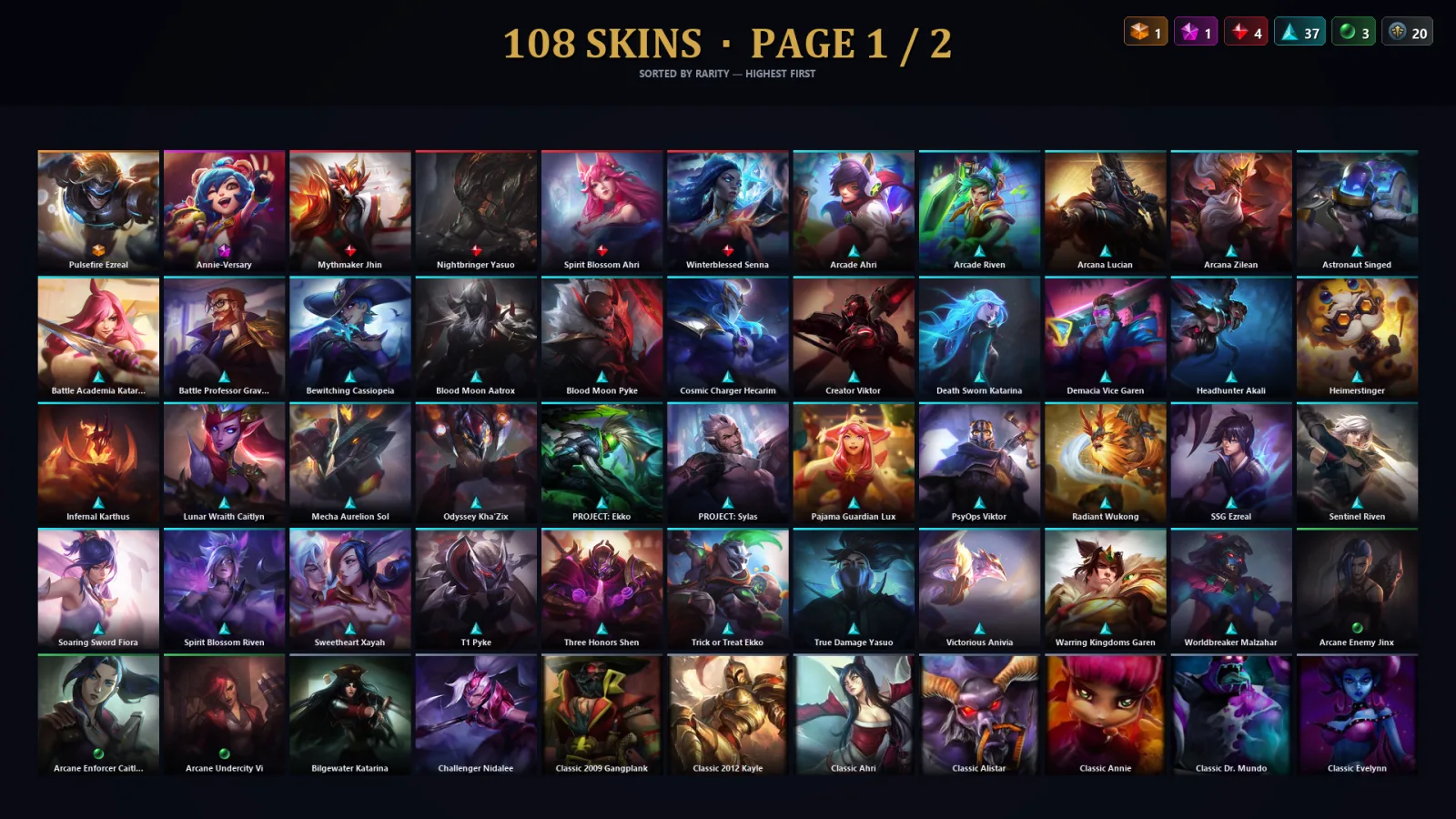 [LoL] | EUW | Level 30 | Master | 173 Champions | 108 Skins | 10,063 BE