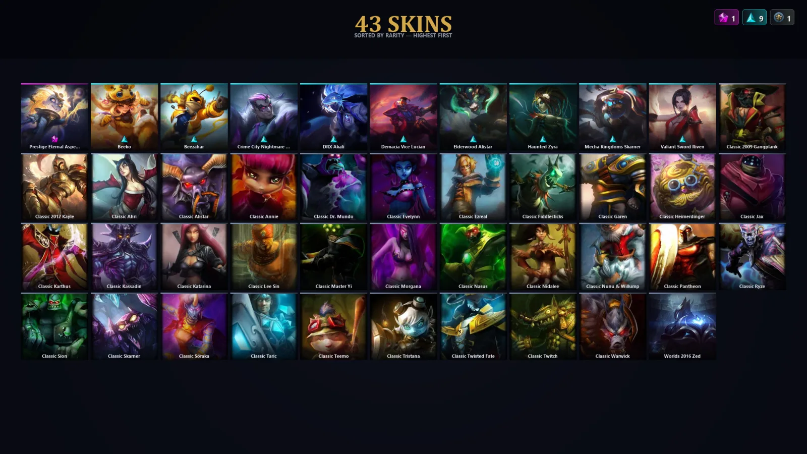 [LoL] | TR | Level 30 | 41 Champions | 11 Skins | 38,400 BE