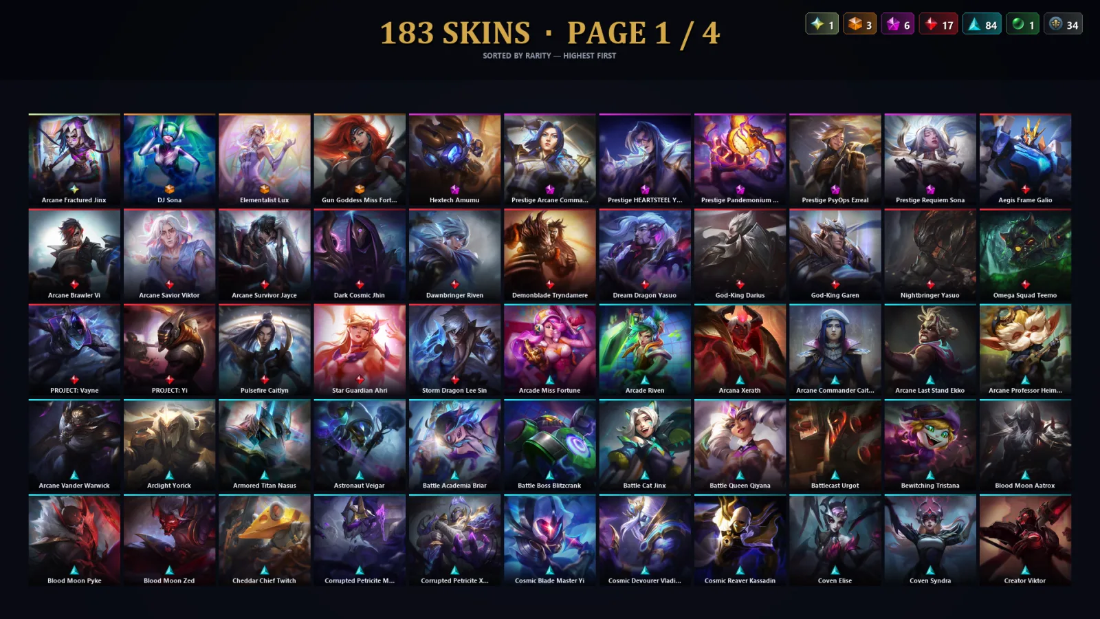 [LoL] | EUW | Level 93 | 166 Champions | 183 Skins