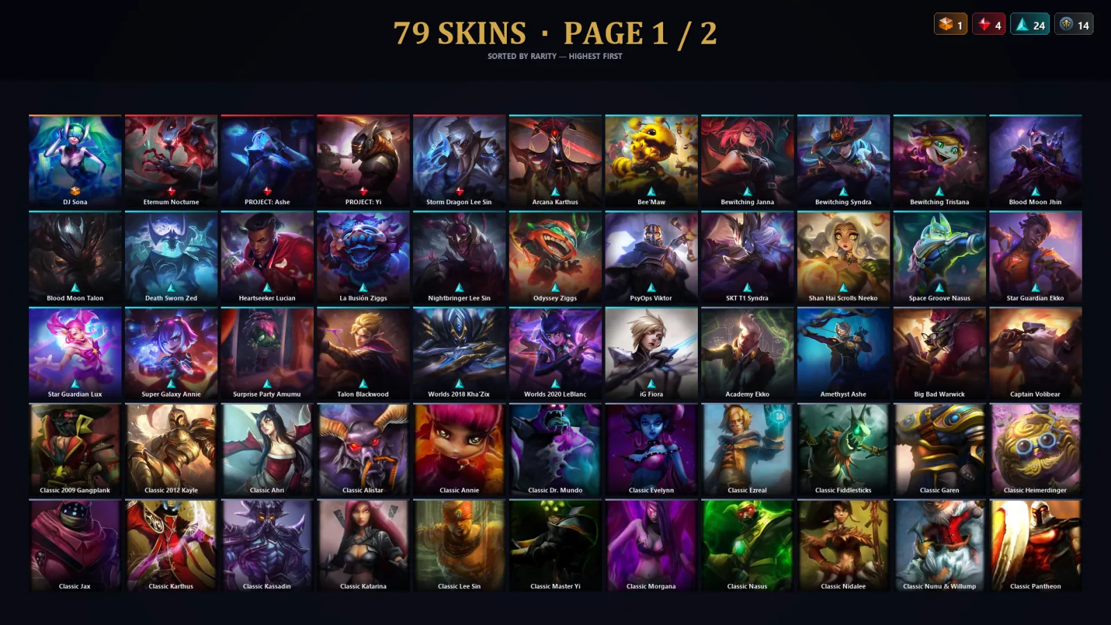 [LoL] | EUW | Level 53 | Gold III | 89 Champions | 79 Skins