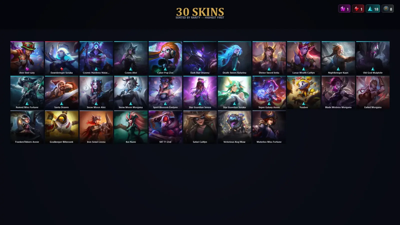 [LoL] | TR | Level 78 | 76 Champions | 30 Skins | 10,106 BE — LoL account