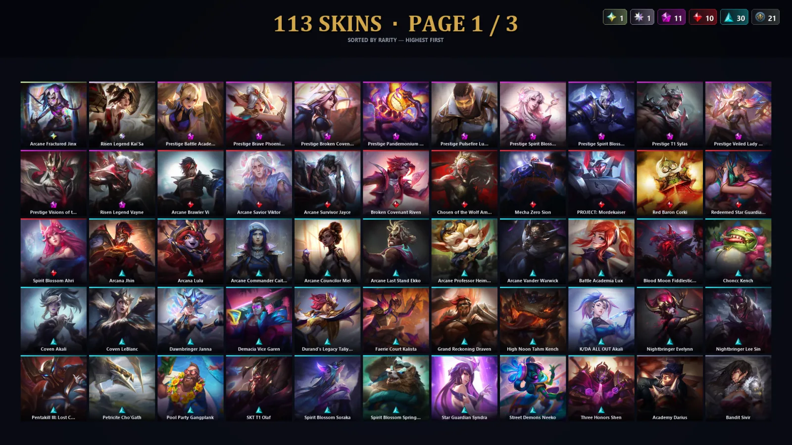 [LoL] | TR | Level 98 | Silver IV | 173 Champions | 113 Skins | 20,127 BE
