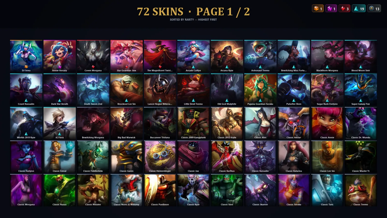 [LoL] | TR | Level 125 | Gold III | 88 Champions | 40 Skins