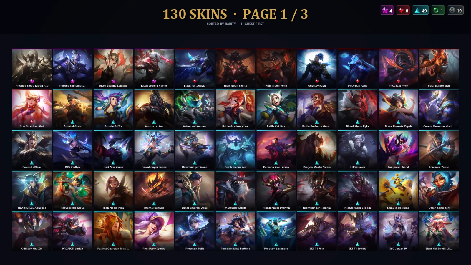 [LoL] | TR | Level 261 | Diamond III | 173 Champions | 98 Skins | 76,948 BE