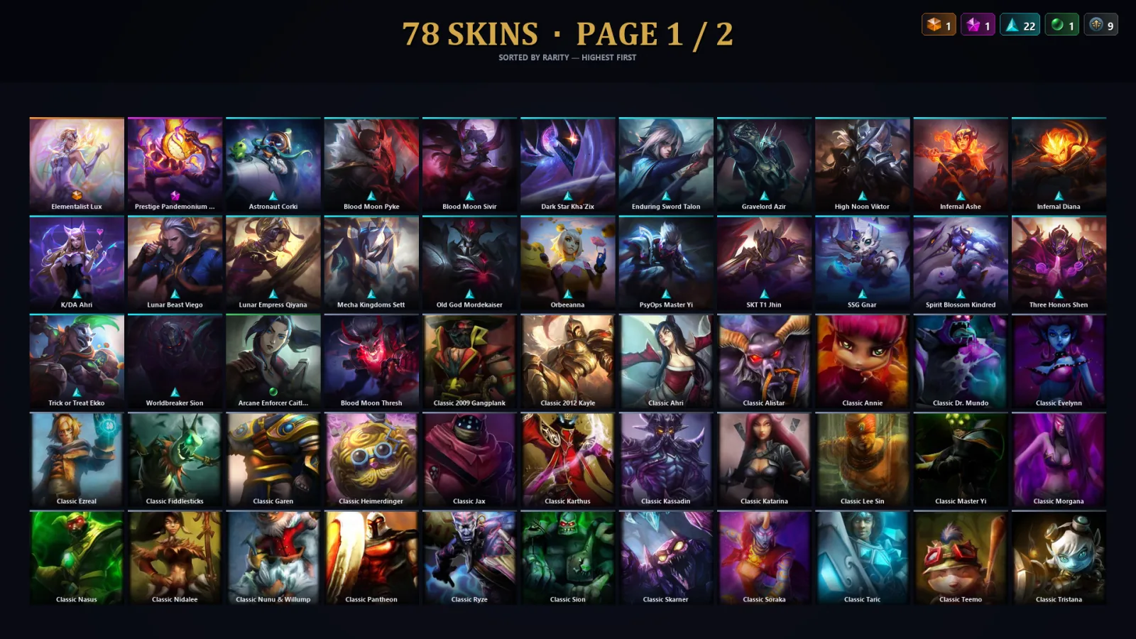 [LoL] | EUW | Level 44 | Diamond III | 112 Champions | 46 Skins