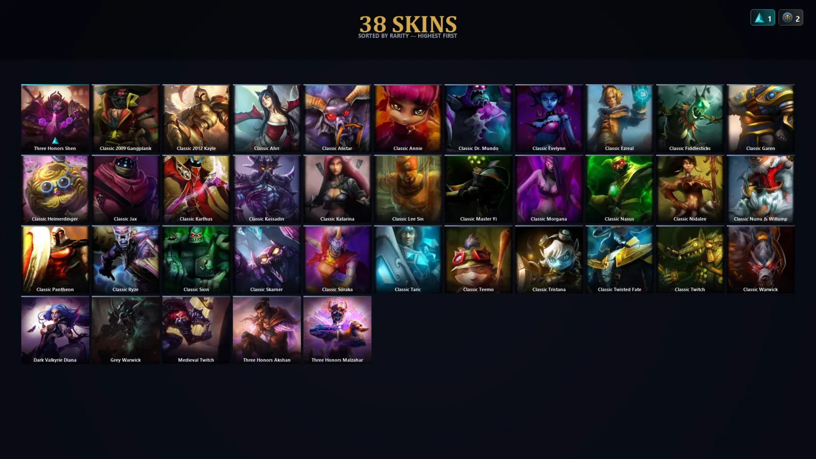 [LoL] | EUW | Level 33 | Platinum III | 30 Champions | 6 Skins | 70,830 BE