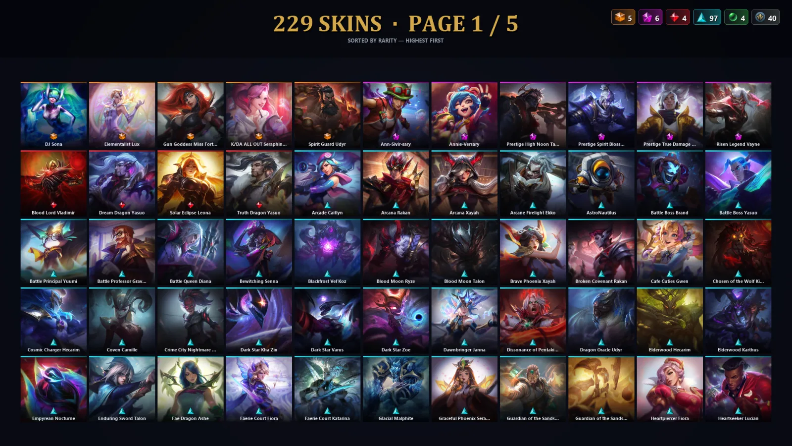 [LoL] | EUW | Level 30 | 173 Champions | 229 Skins | 55,890 BE