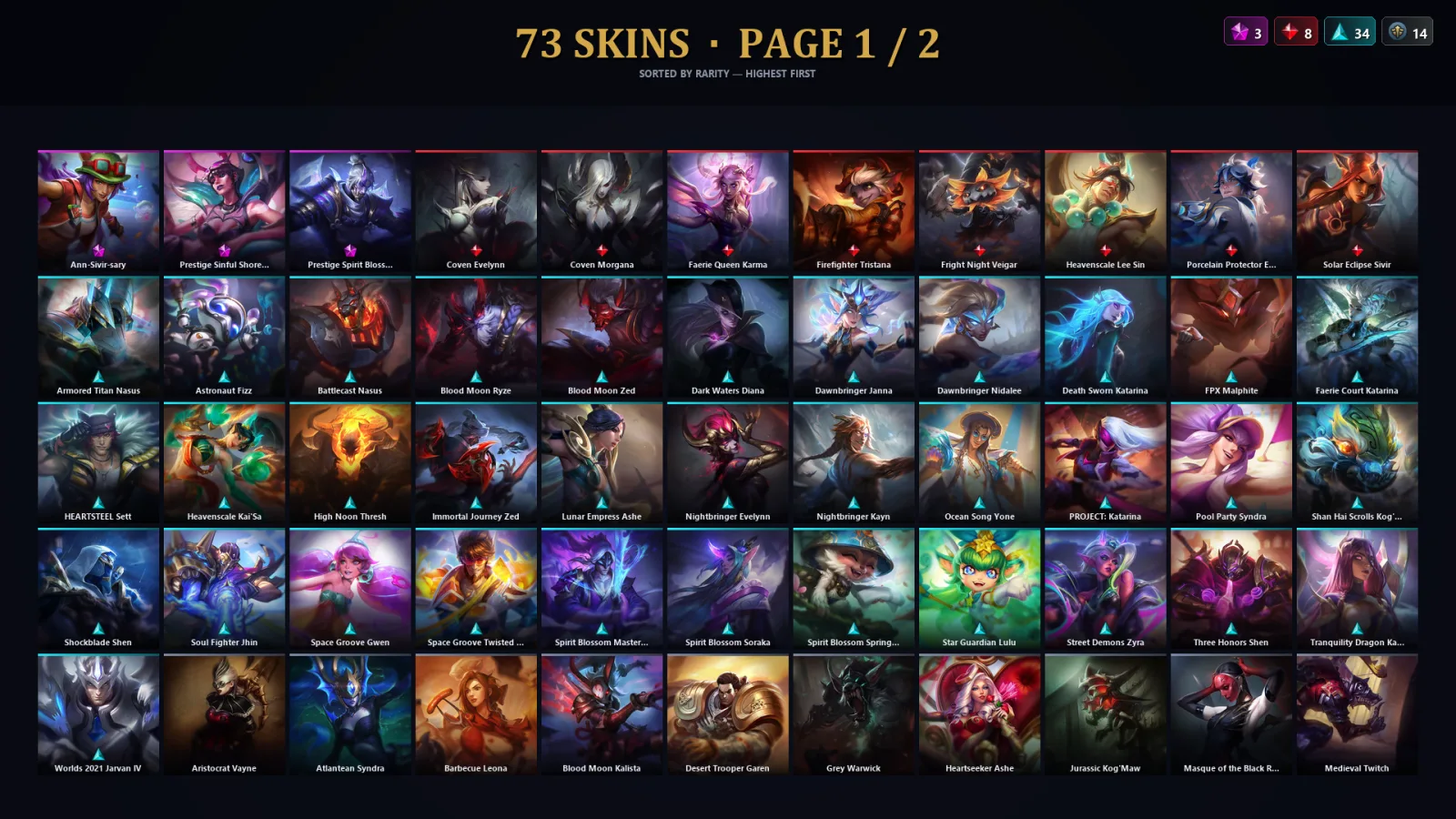[LoL] | TR | Level 128 | 133 Champions | 73 Skins | 23,803 BE