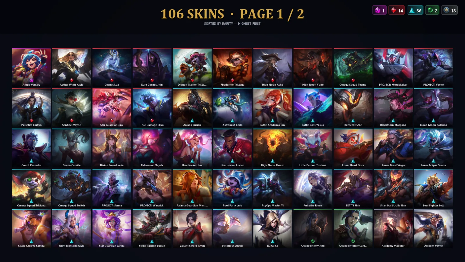 [LoL] | TR | Level 183 | Emerald III | 159 Champions | 106 Skins