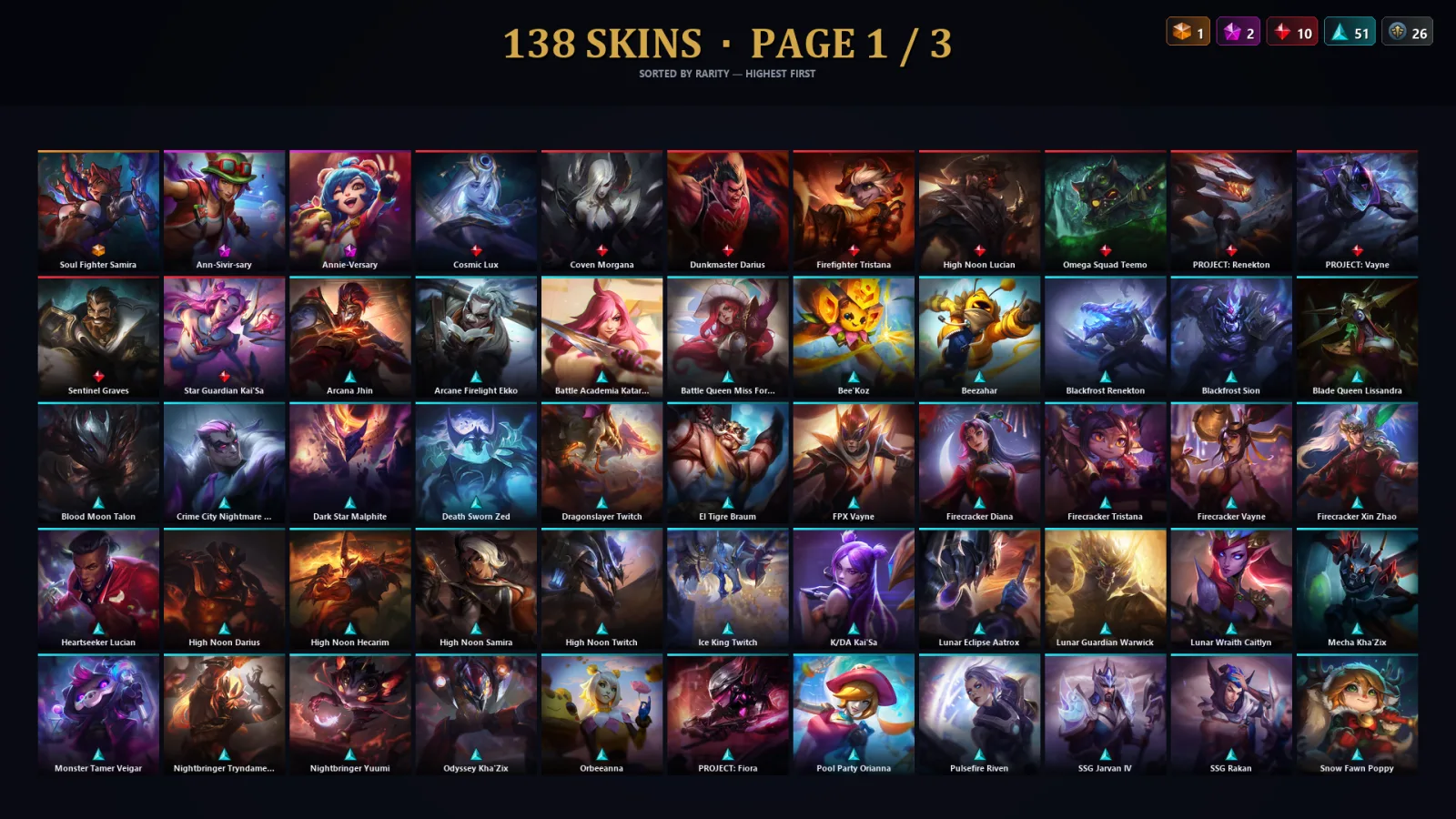 [LoL] | TR | Level 272 | Emerald II | 159 Champions | 138 Skins | 27,166 BE