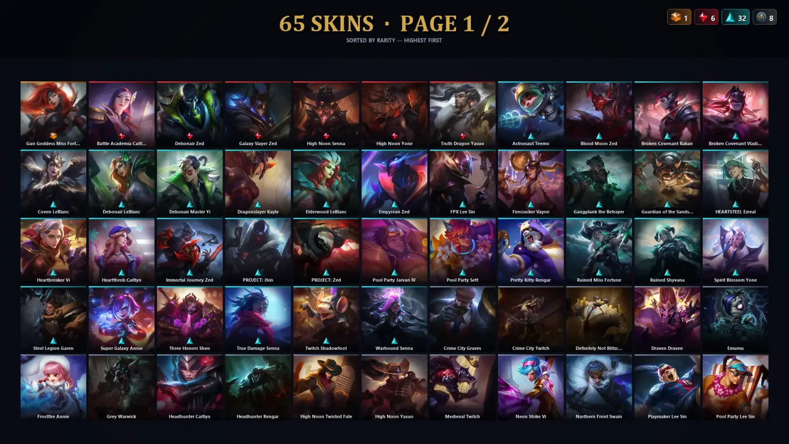 [LoL] | EUW | Level 138 | Silver I | 97 Champions | 65 Skins — LoL account