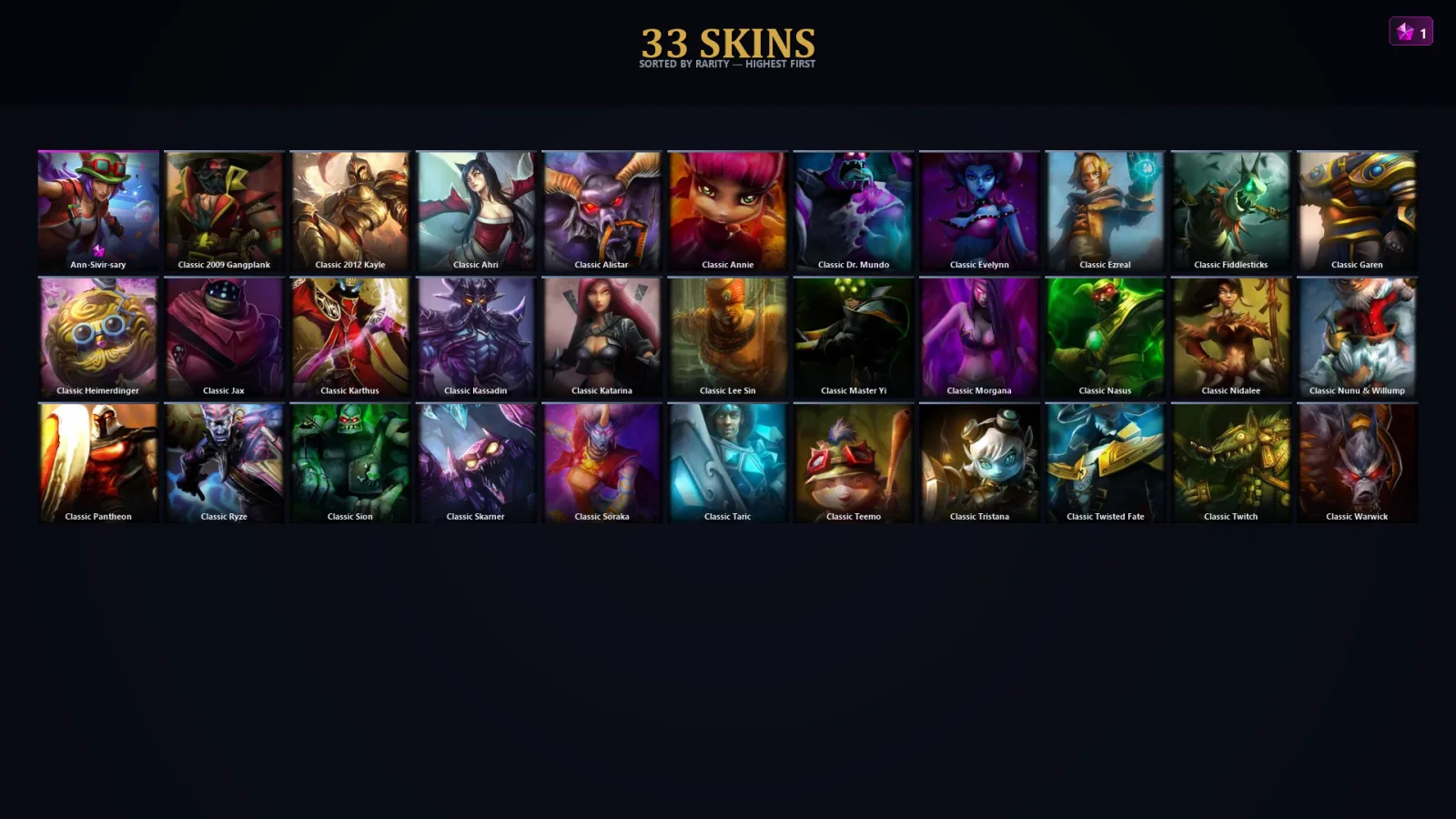 [LoL] | EUW | Level 32 | 30 Champions | 33 Skins | 16,775 BE