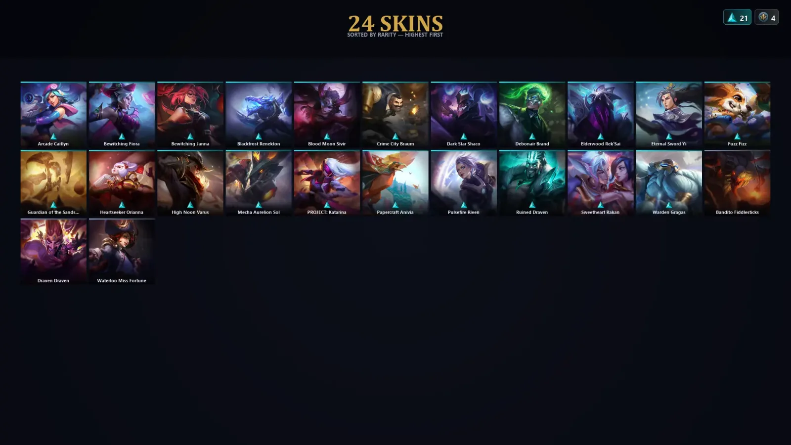 [LoL] | TR | Level 30 | 65 Champions | 24 Skins | 25,154 BE — LoL account