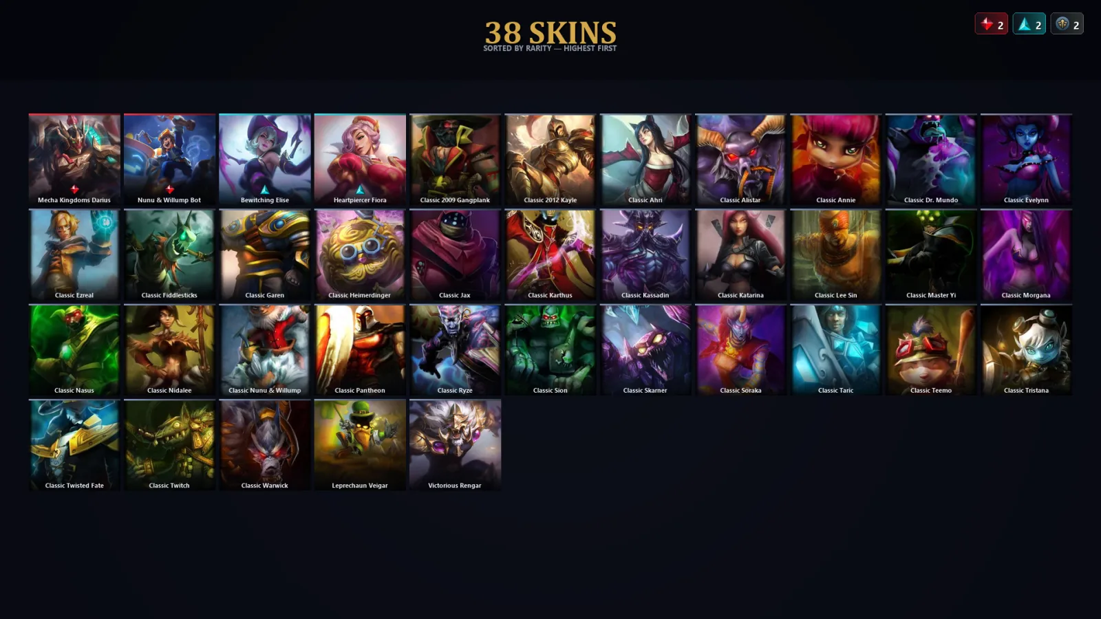 [LoL] | TR | Level 37 | Gold I | 42 Champions | 38 Skins | 10,675 BE