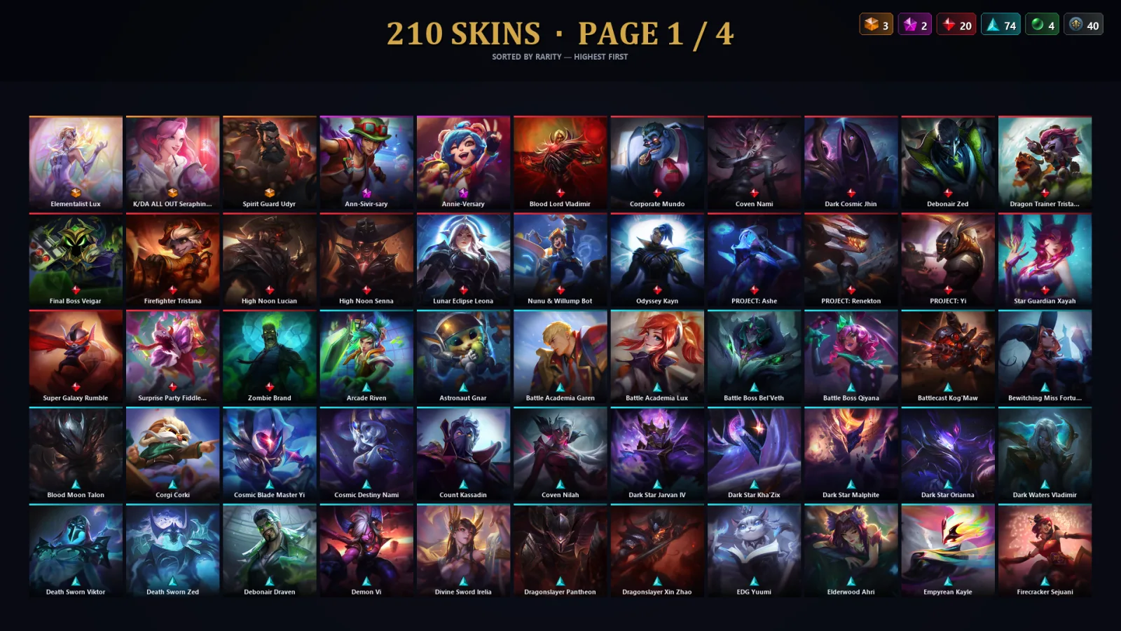 [LoL] | NA | Level 500 | 173 Champions | 178 Skins | 85,037 BE