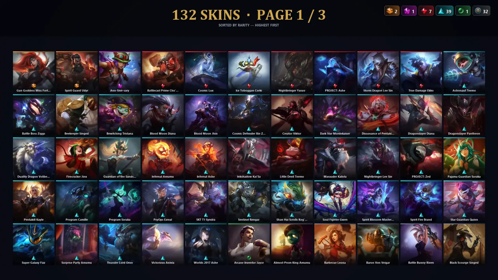 [LoL] | TR | Level 270 | Platinum IV | 172 Champions | 132 Skins | 23,664 BE — LoL account