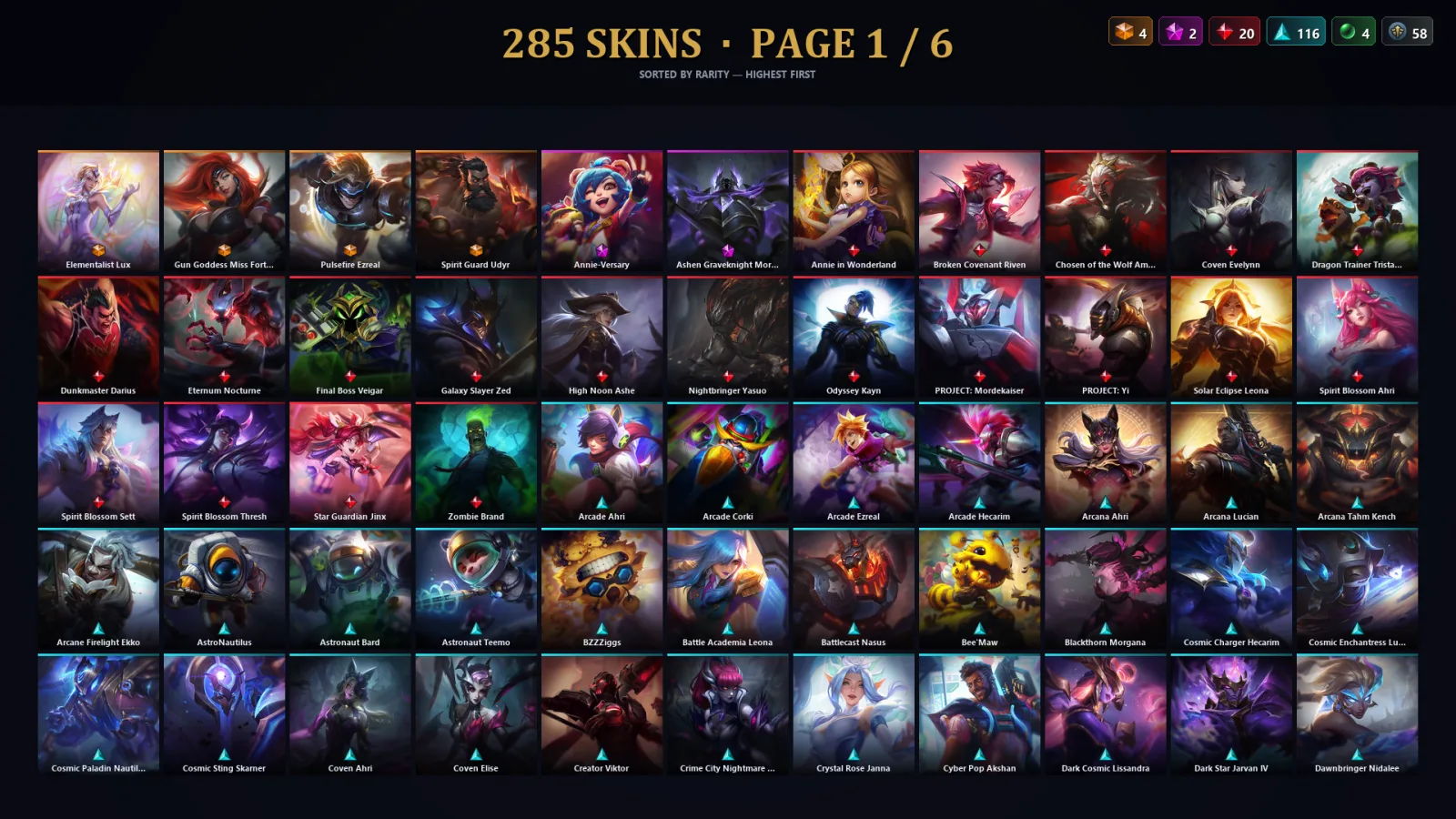 [LoL] | NA | Level 426 | 172 Champions | 285 Skins | 36,125 BE