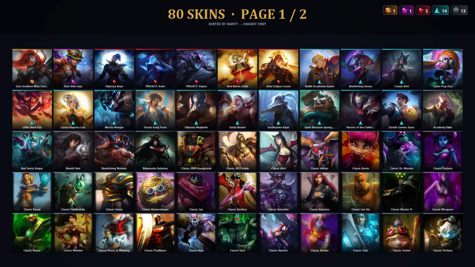 [LoL] | TR | Level 112 | Gold III | 154 Champions | 48 Skins | 11,026 BE