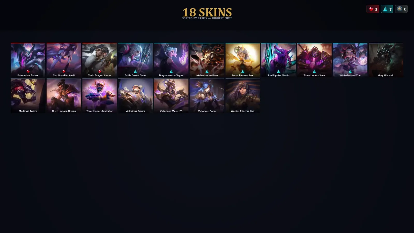 [LoL] | EUW | Level 57 | Diamond IV | 85 Champions | 18 Skins